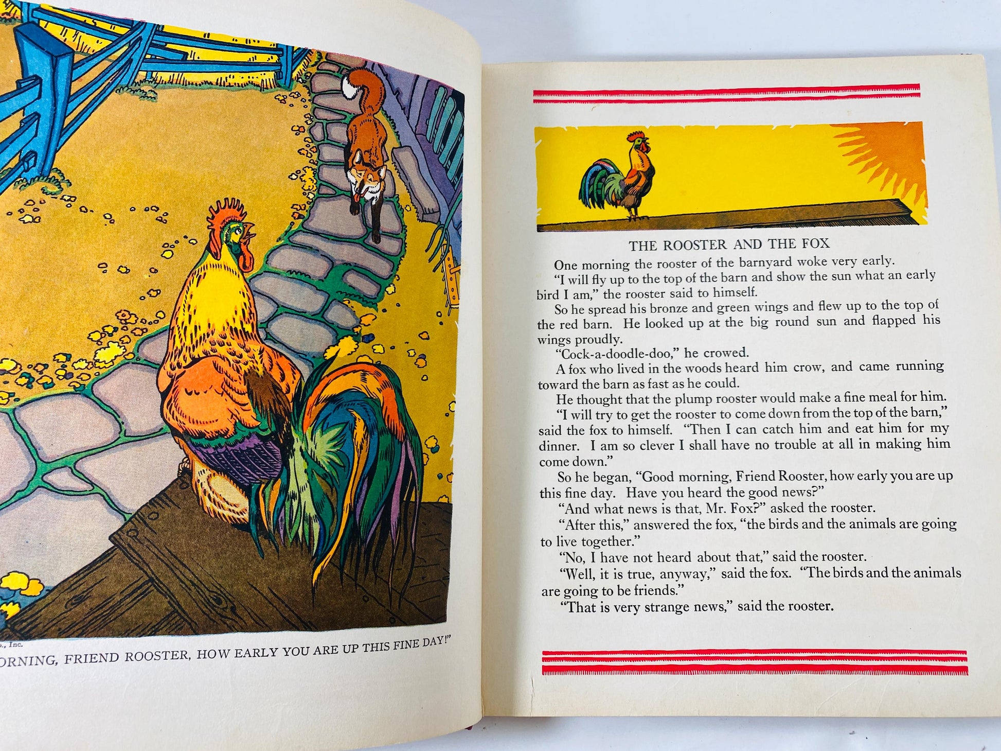 1934 Folk Tales Children Love LARGE vintage Platt & Munk book by Watty Piper Illustrated Children's Book Fairy Tales