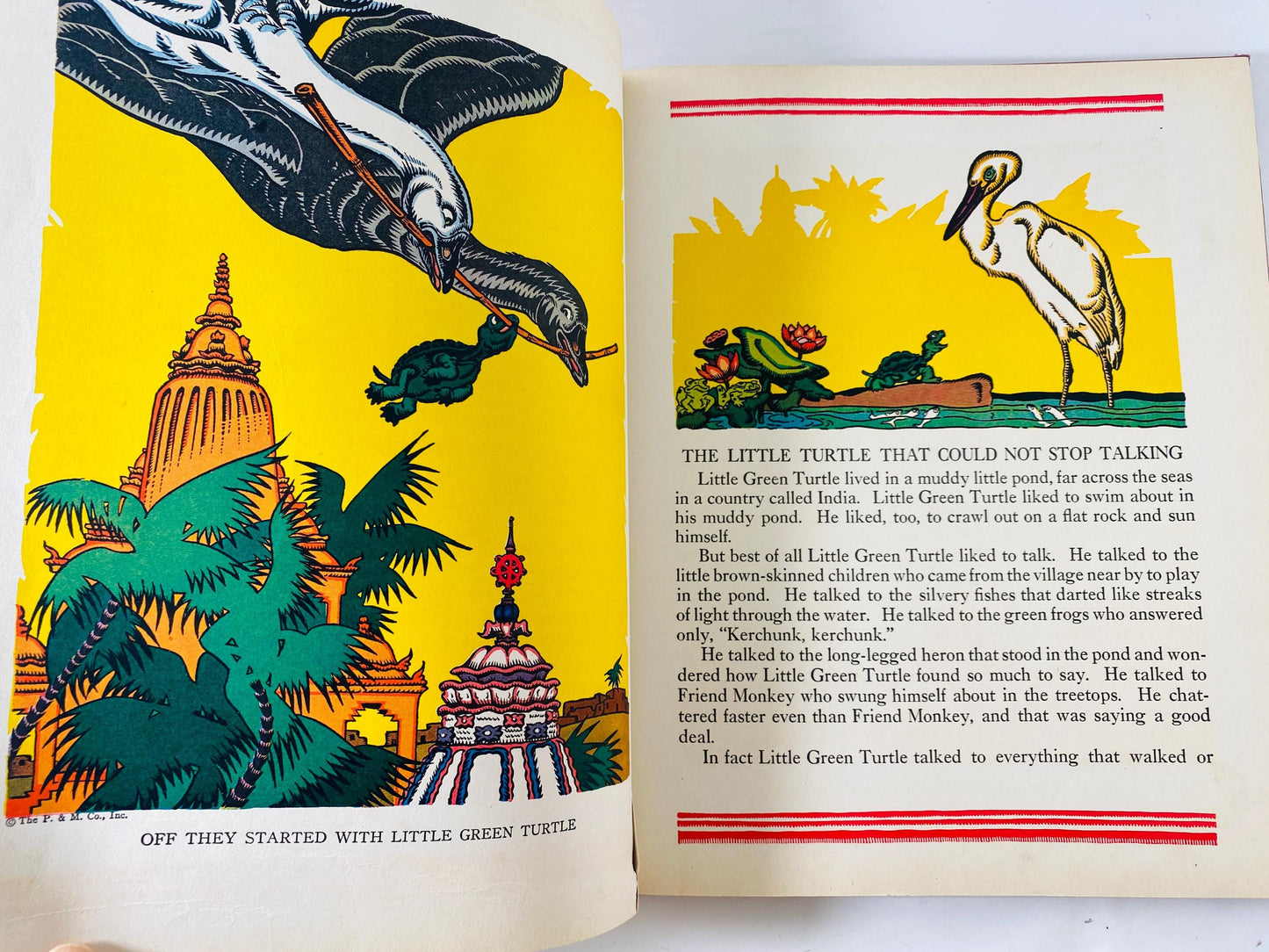 1934 Folk Tales Children Love LARGE vintage Platt & Munk book by Watty Piper Illustrated Children's Book Fairy Tales