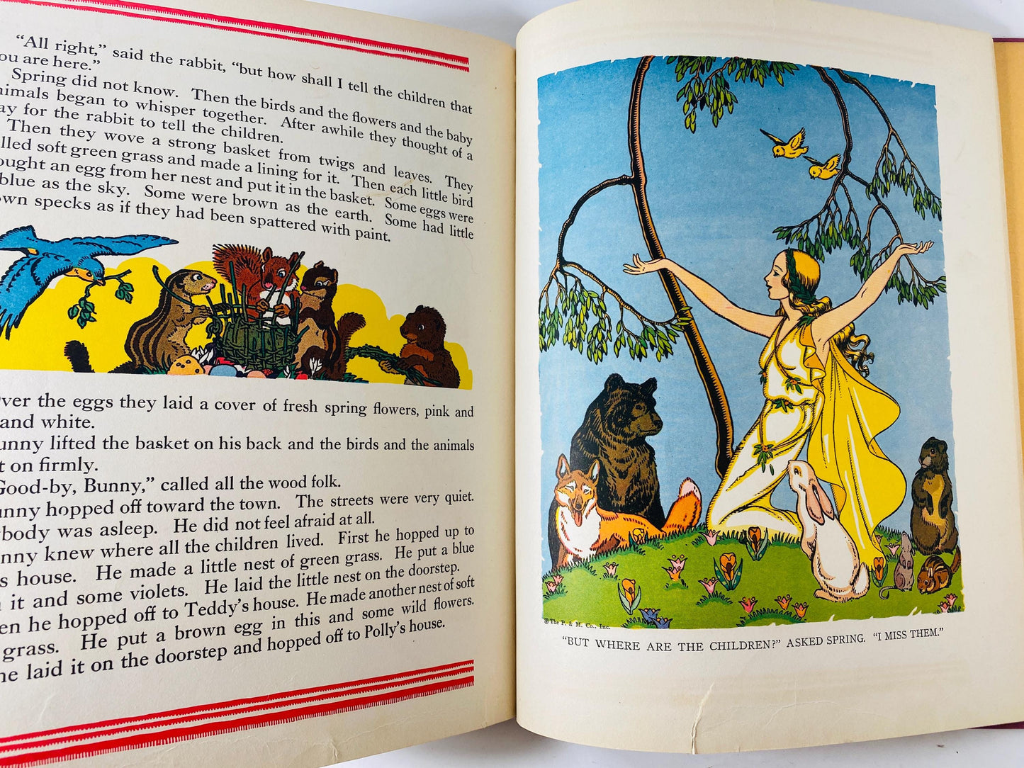 1934 Folk Tales Children Love LARGE vintage Platt & Munk book by Watty Piper Illustrated Children's Book Fairy Tales