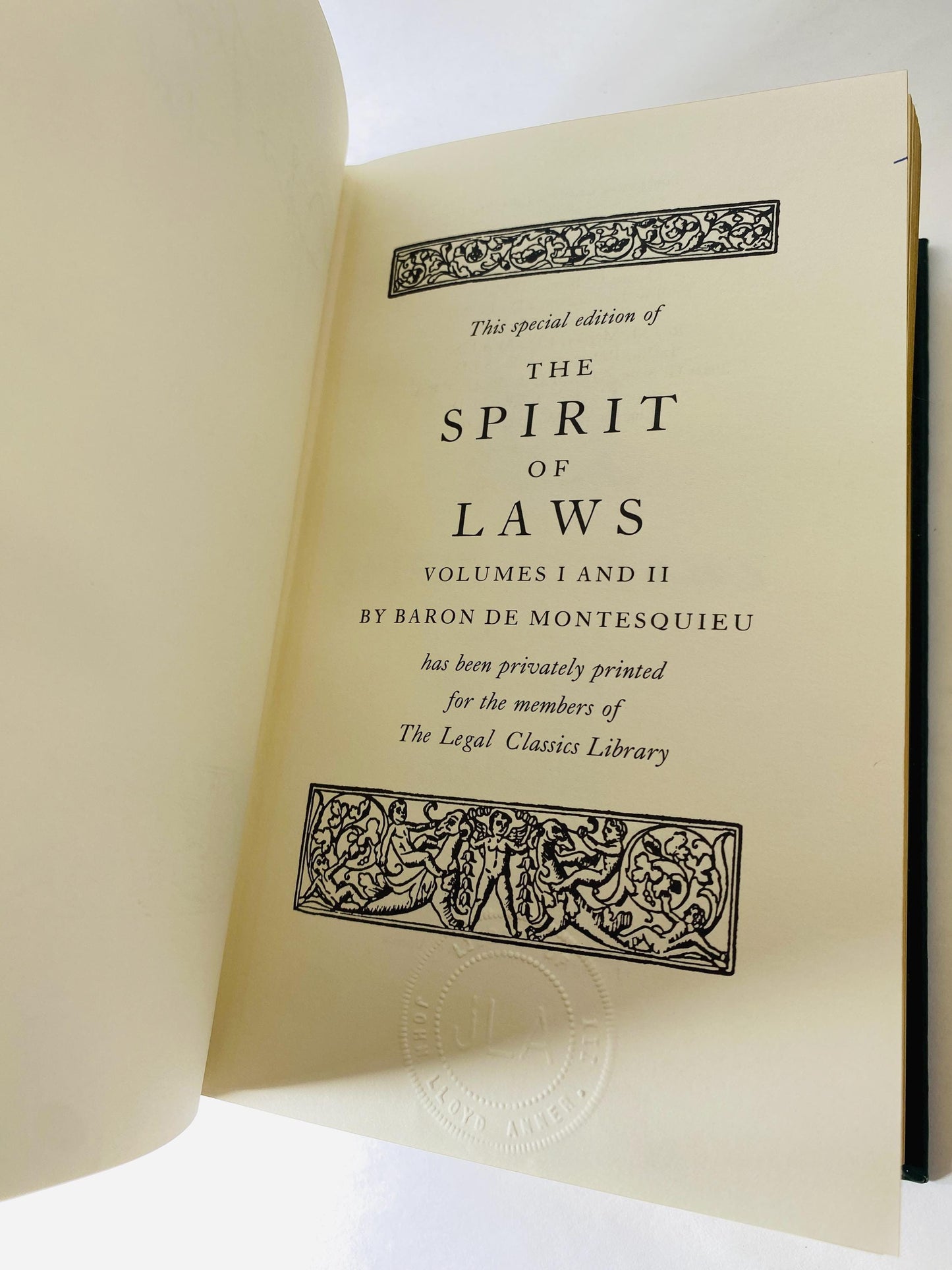 Spirit of Laws by Baron de Montesquieu Vintage leather book law school graduation gift office decor criminal defense attorney litigator