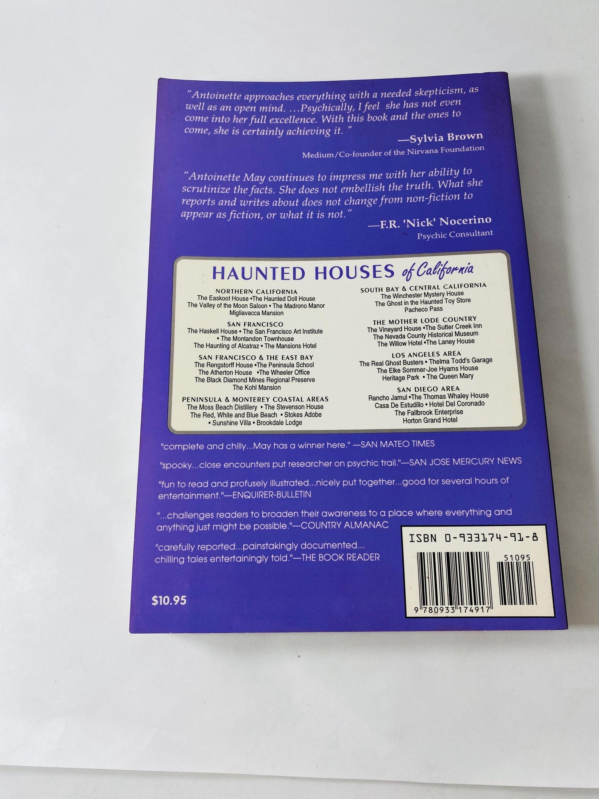 Haunted Houses of California vintage paperback book by by Antoinette circa 2000 occultGhost Stories Paranormal Travel Guide