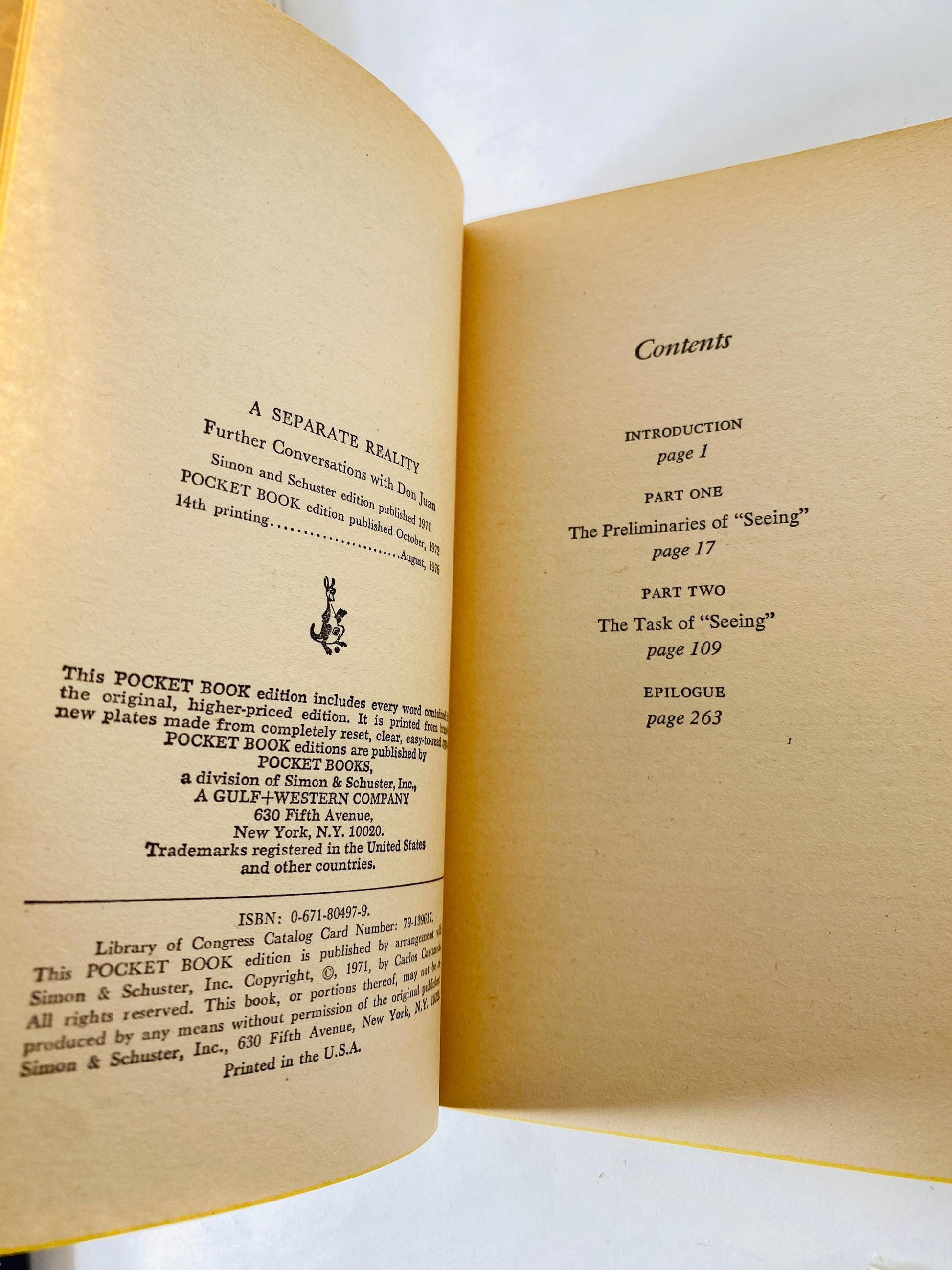 Separate Reality Conversations with Don Juan Vintage paperback book set circa 1976 Carlos Castaneda Shamanism Tensegrity