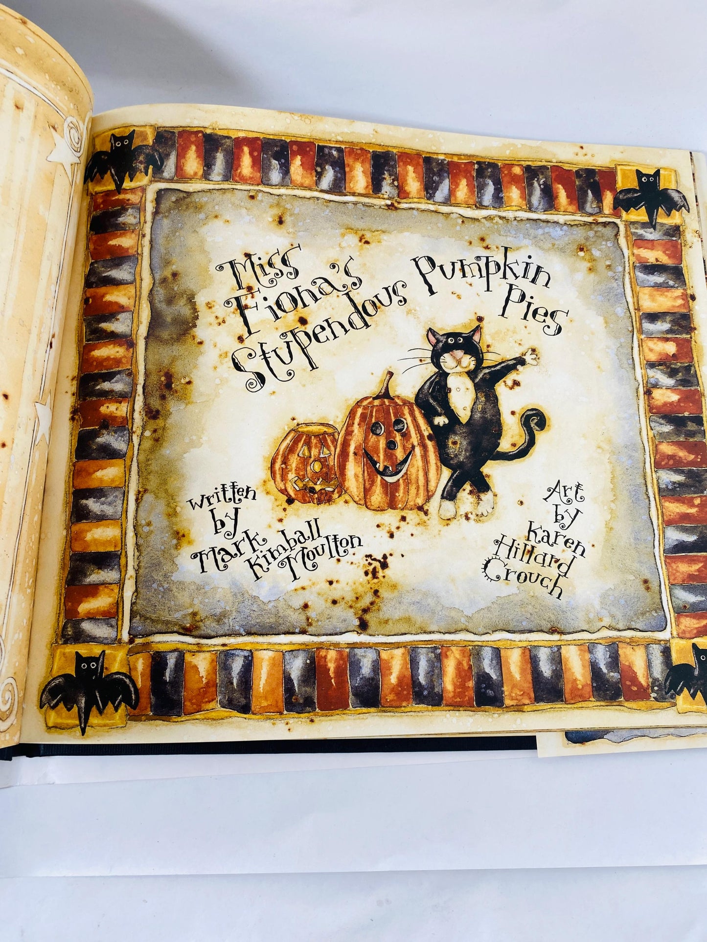 Miss Fiona's Stupendous Pumpkin Pies by Mark Moulton illustrated by Karen Crouch Vintage FIRST PRINTING children's Halloween witch decor.