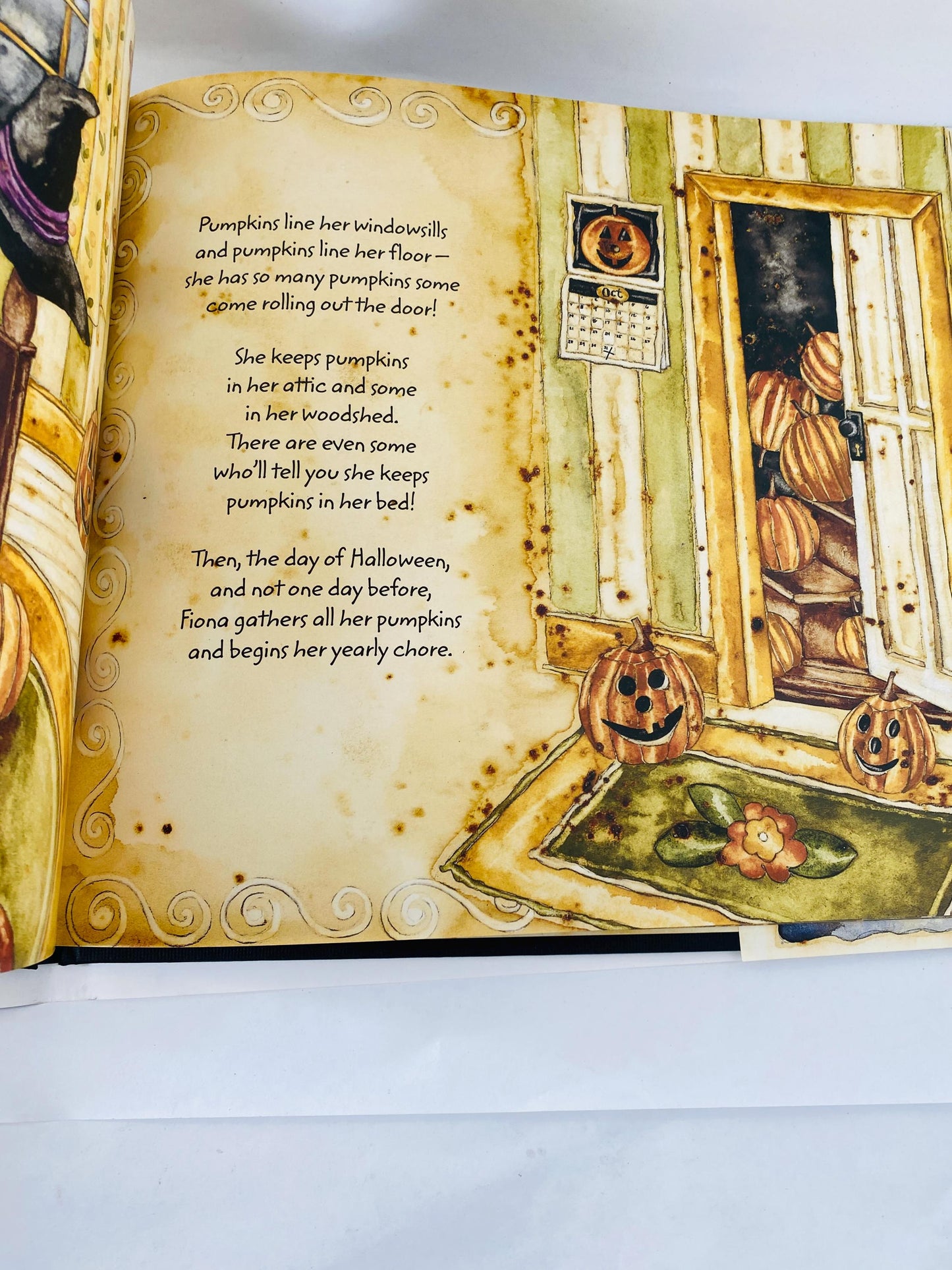 Miss Fiona's Stupendous Pumpkin Pies by Mark Moulton illustrated by Karen Crouch Vintage FIRST PRINTING children's Halloween witch decor.