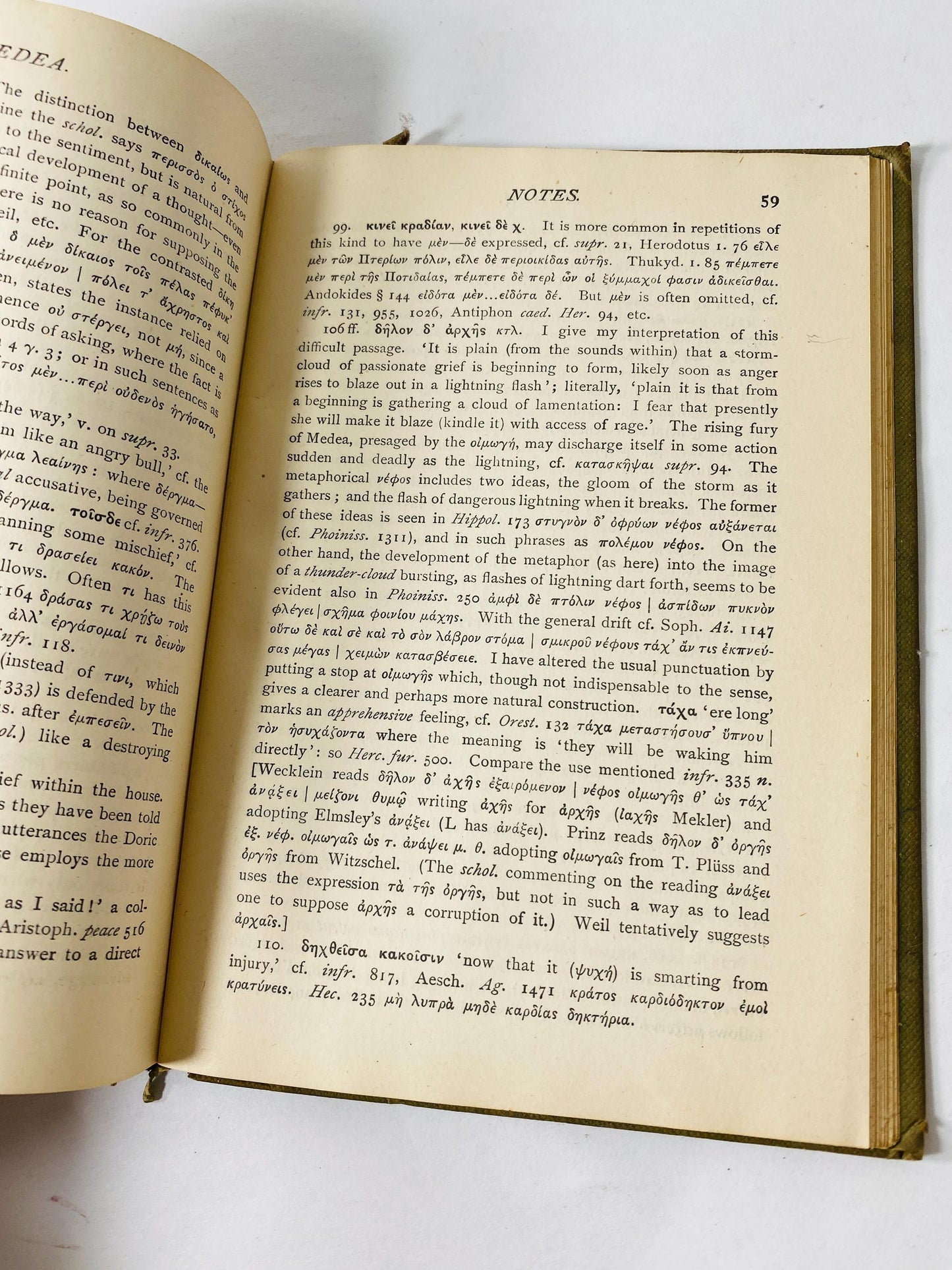 Vintage Cambridge University edition of Medea of Euripides, edited by Clinton E. S. Headlam circa 1949 Vintage book gift decor. Greek
