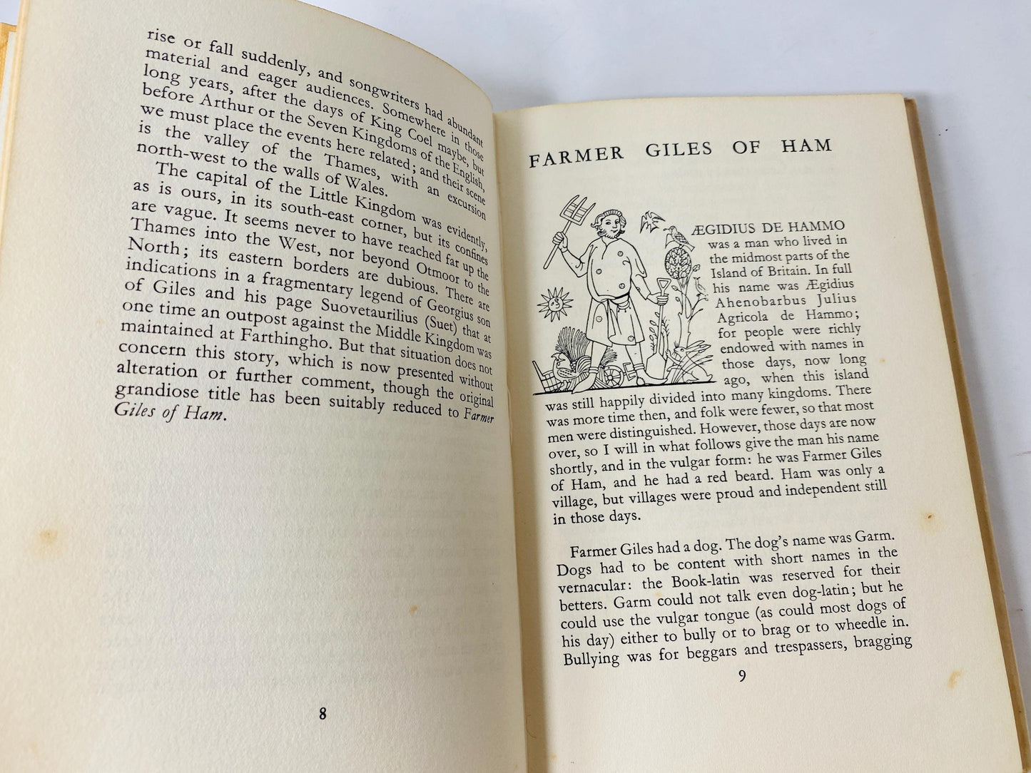 1966 Farmer Giles of Ham JRR Tolkien EARLY PRINTING vintage book Scifi, Hobbit, Lord of the Rings illustrated by Pauline Diana Baynes