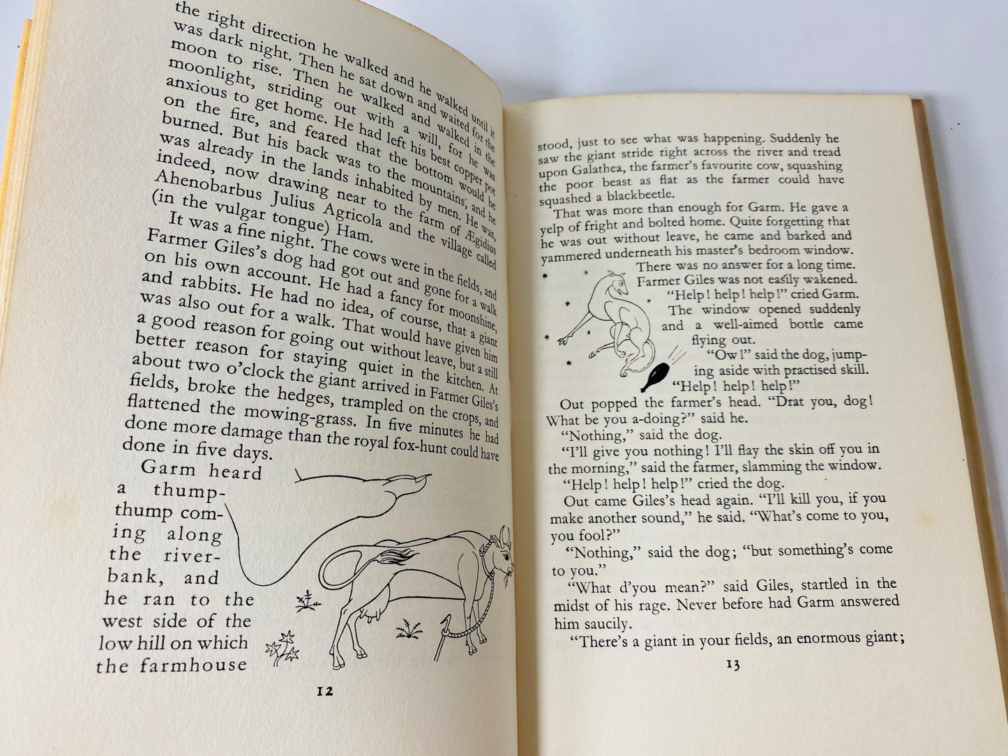 1966 Farmer Giles of Ham JRR Tolkien EARLY PRINTING vintage book Scifi, Hobbit, Lord of the Rings illustrated by Pauline Diana Baynes