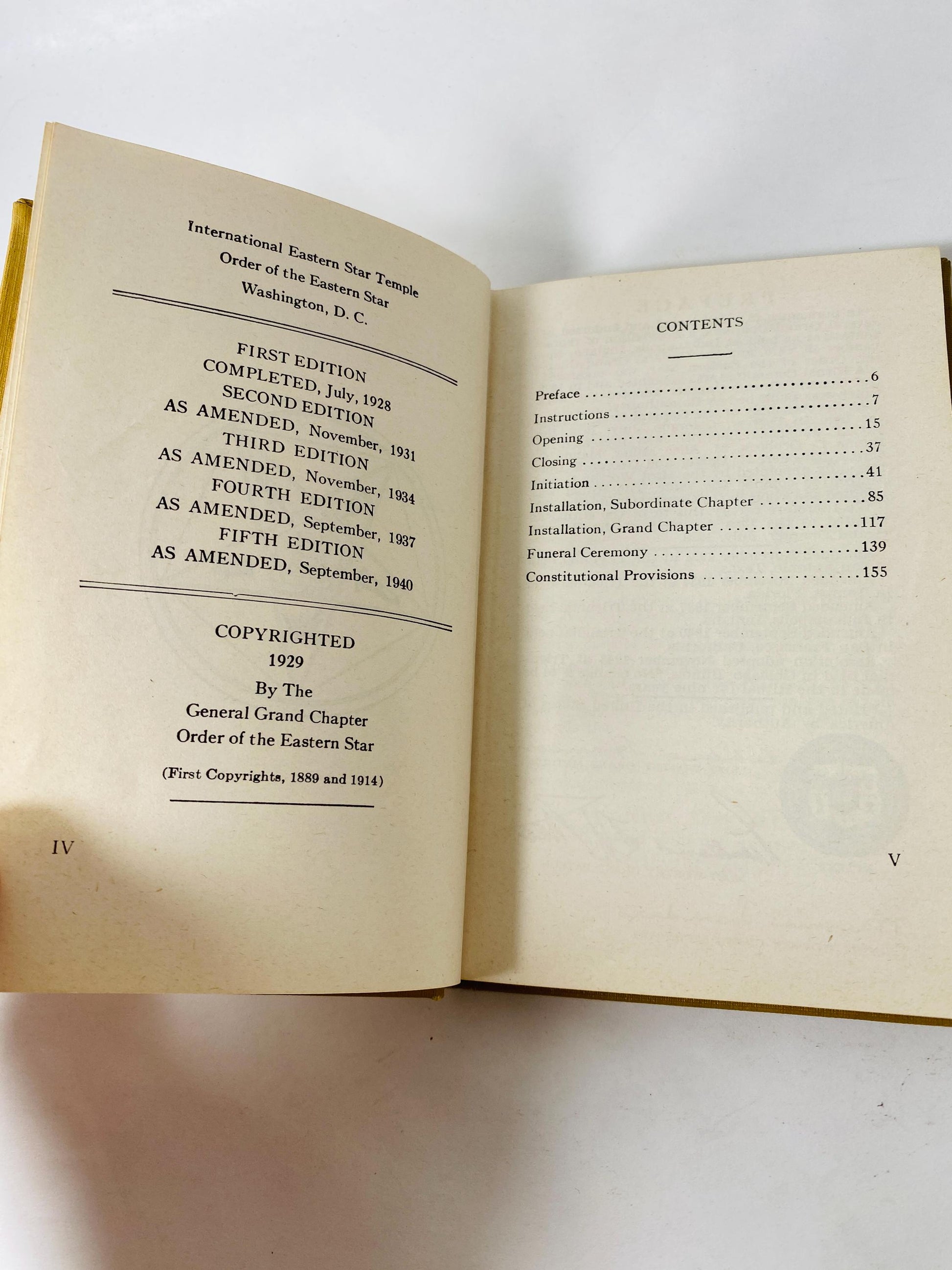 1940 Order of the Eastern Star Ritual Book Freemasonry Masonic vintage ritual book mid-century religious and ceremonial ephemera