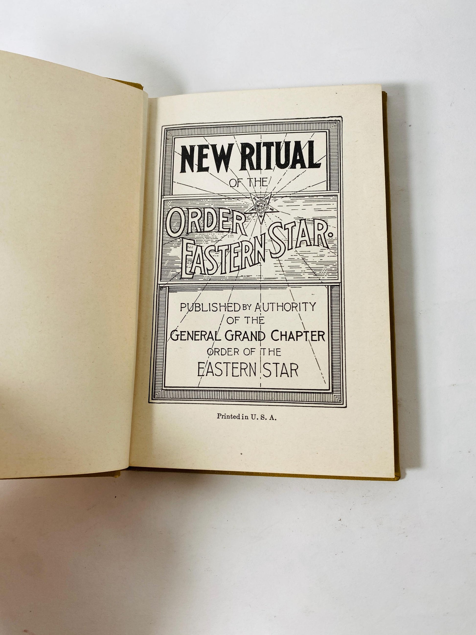 1940 Order of the Eastern Star Ritual Book Freemasonry Masonic vintage ritual book mid-century religious and ceremonial ephemera