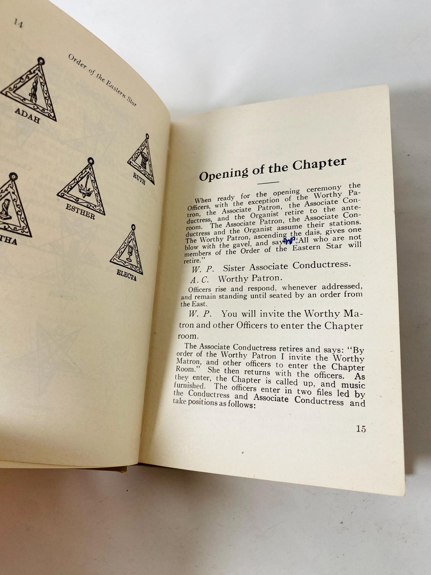 1940 Order of the Eastern Star Ritual Book Freemasonry Masonic vintage ritual book mid-century religious and ceremonial ephemera