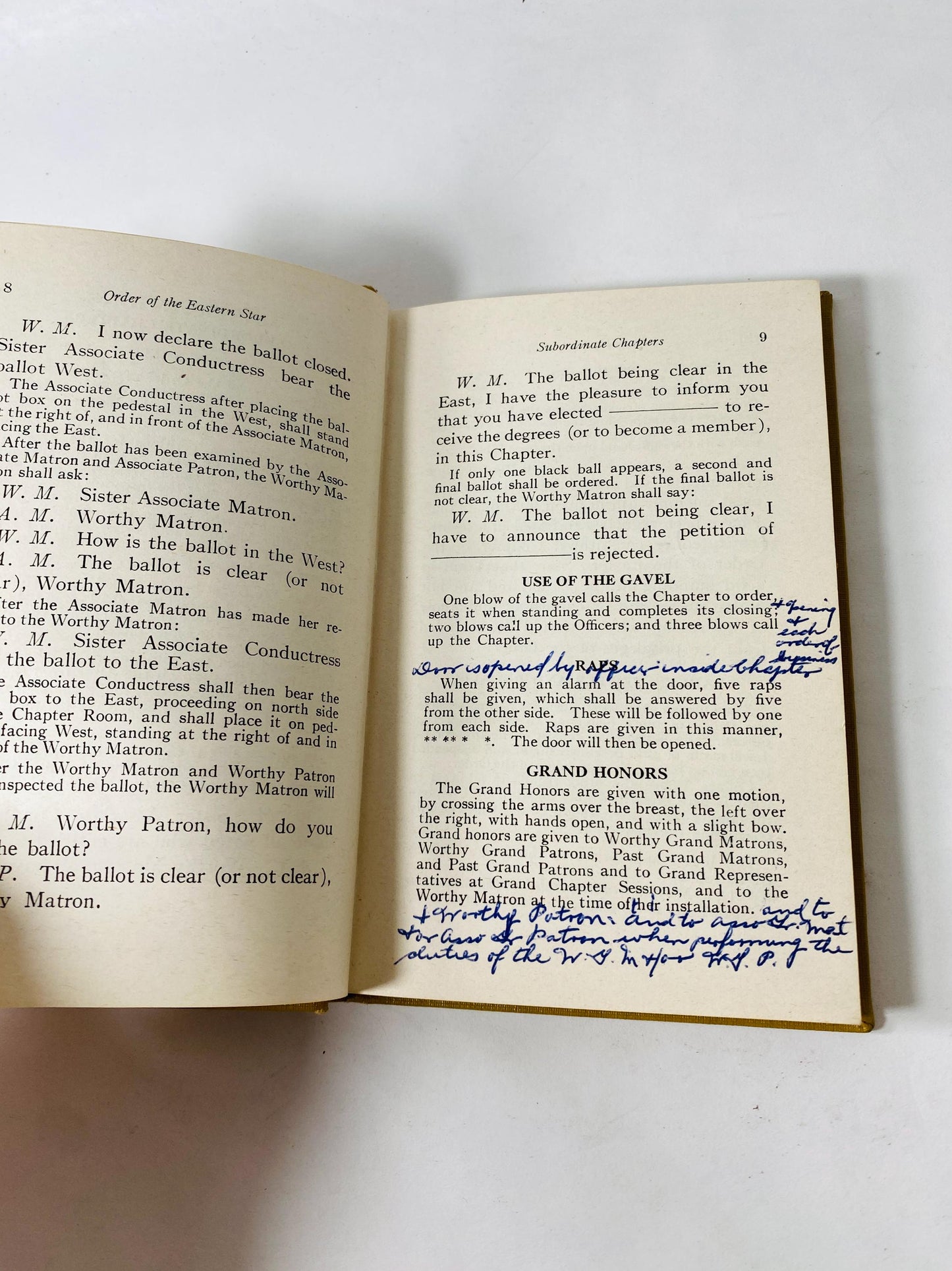 1940 Order of the Eastern Star Ritual Book Freemasonry Masonic vintage ritual book mid-century religious and ceremonial ephemera