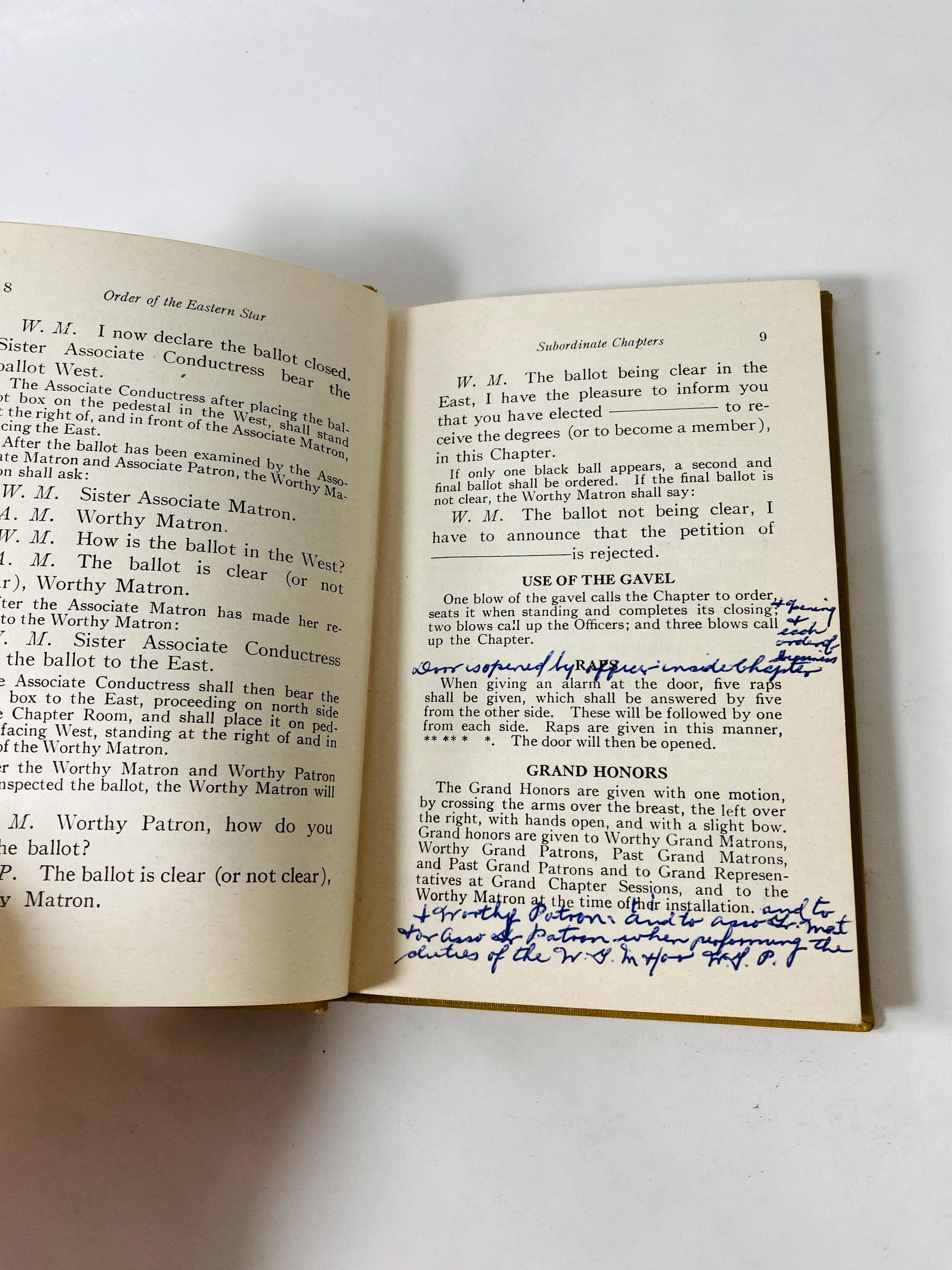 1940 Order of the Eastern Star Ritual Book Freemasonry Masonic vintage ritual book mid-century religious and ceremonial ephemera