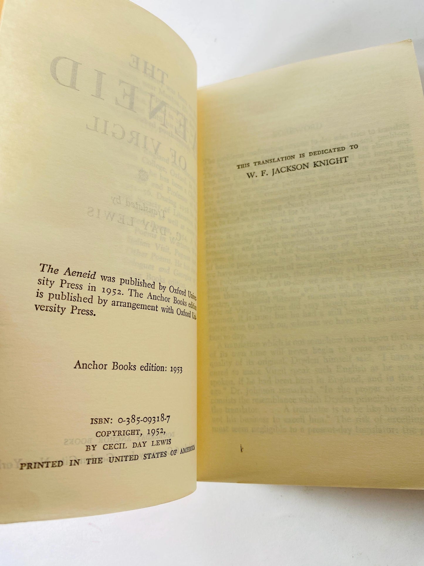 Aenid of Virgil vintage paperback book circa 1953 with cover illustrated by Edward Gorey DoubleDay Anchor edition Mythology philosophy