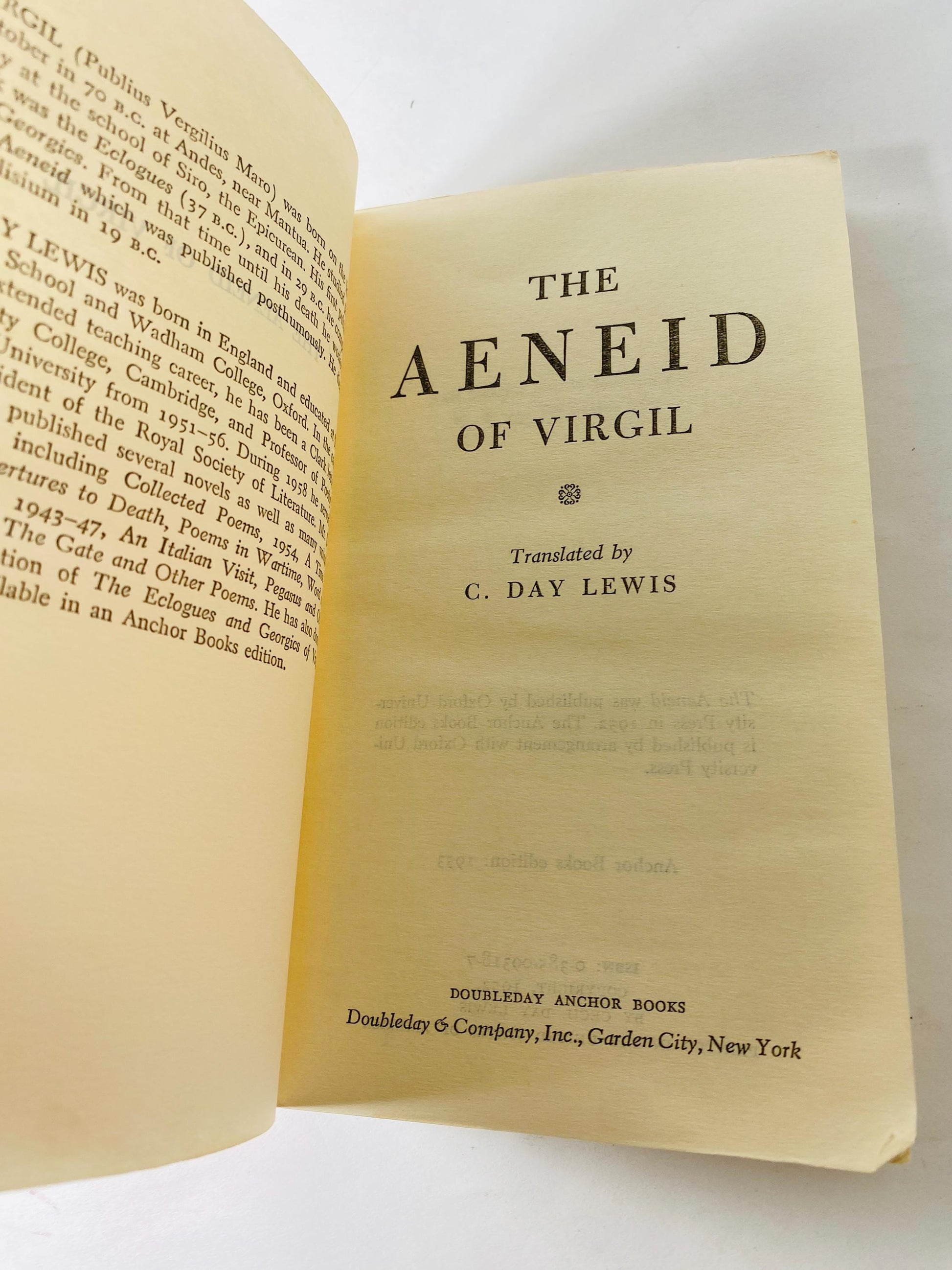 Aenid of Virgil vintage paperback book circa 1953 with cover illustrated by Edward Gorey DoubleDay Anchor edition Mythology philosophy