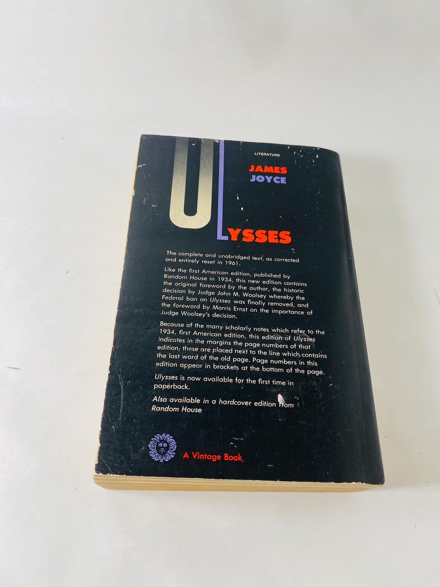 1961 Ulysses by James Joyce Vintage paperback book Pulitzer Prize. Home office bookshelf decor