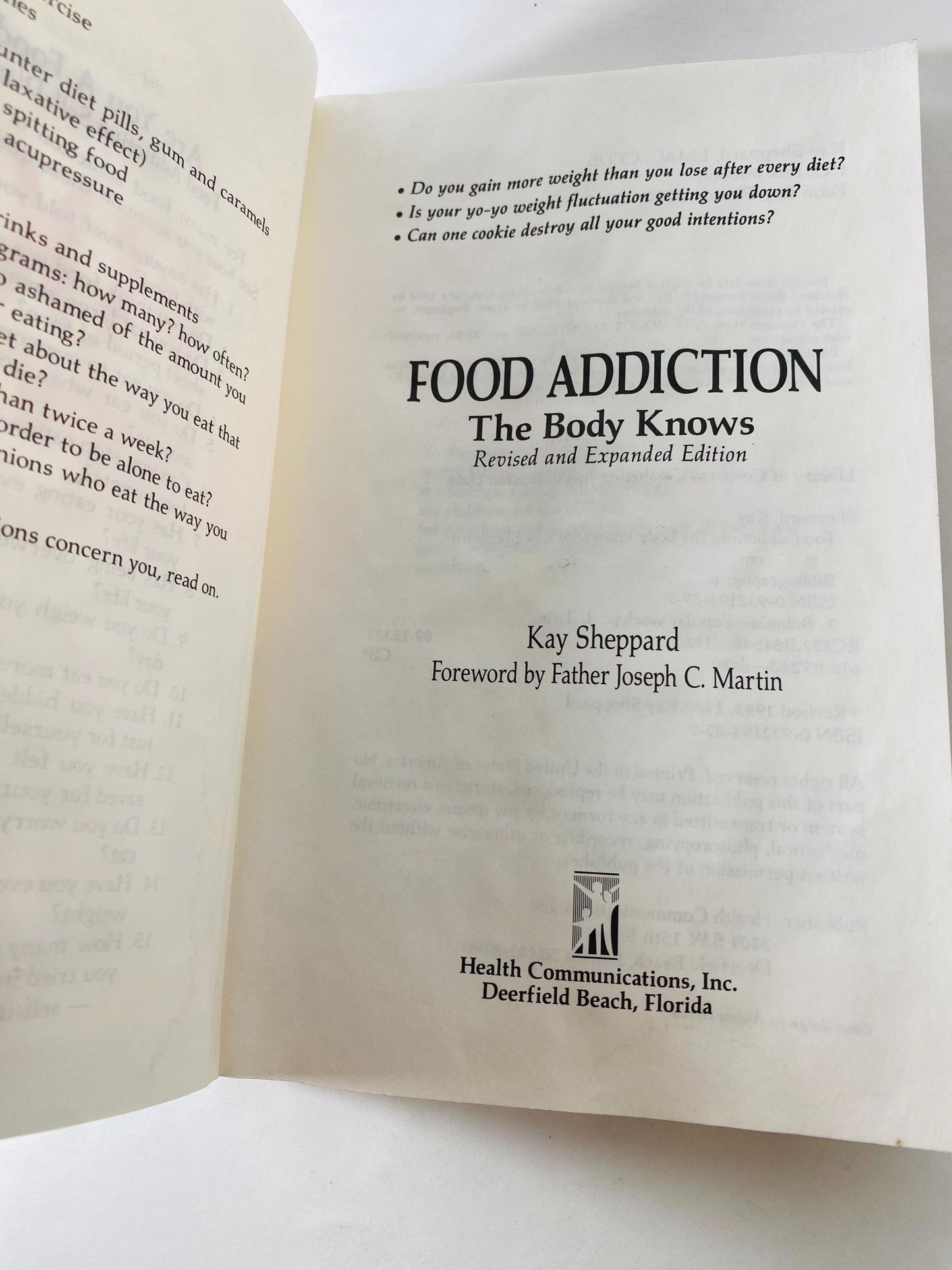 Food Addiction Overeaters Anonymous vintage paperback book by Kay Sheppard 12 steps circa 1989 OA AA