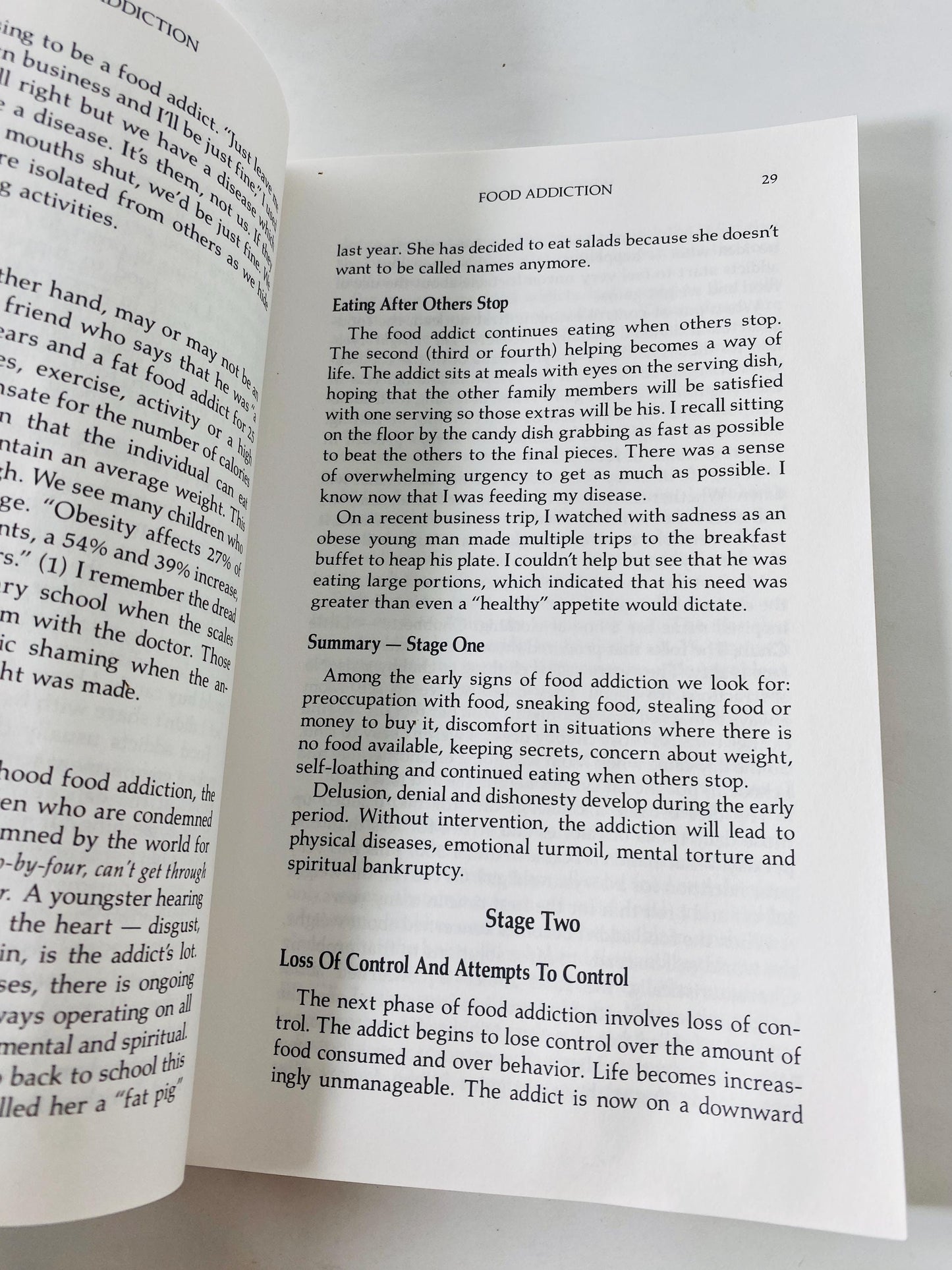 Food Addiction Overeaters Anonymous vintage paperback book by Kay Sheppard 12 steps circa 1989 OA AA