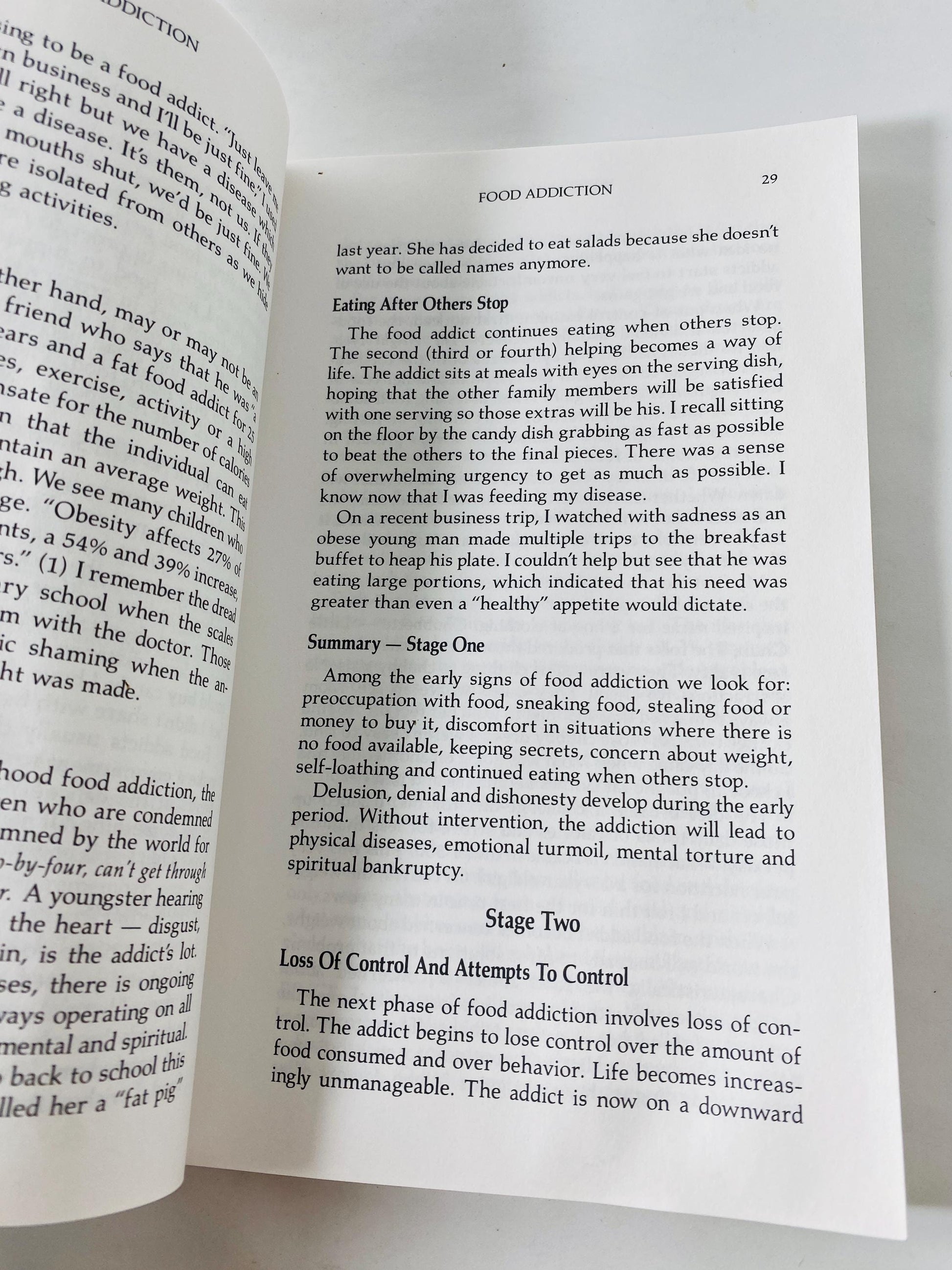 Food Addiction Overeaters Anonymous vintage paperback book by Kay Sheppard 12 steps circa 1989 OA AA