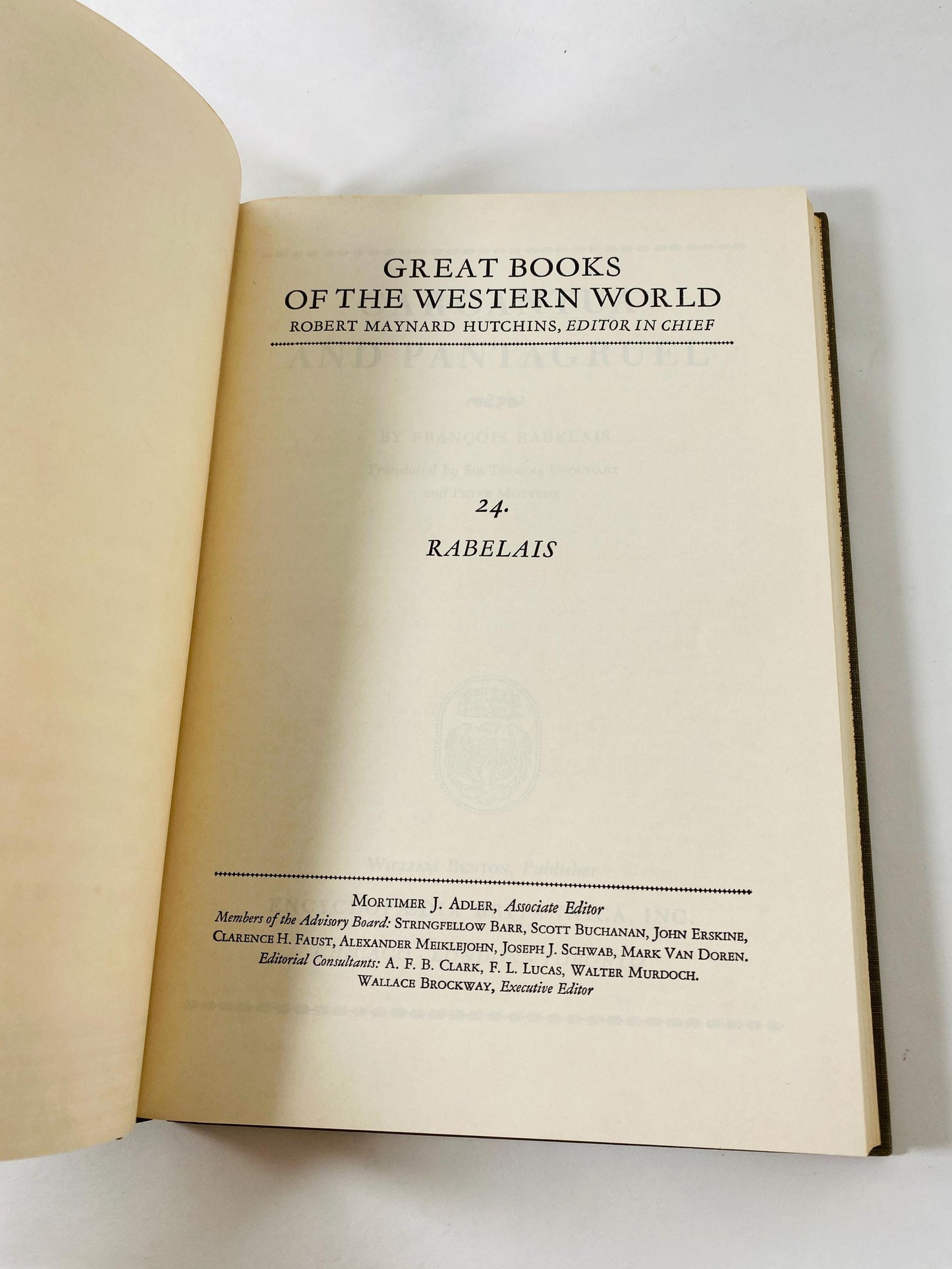 1958 Rabelais Works vintage Britannica Great books Gargantua and Pantagruel