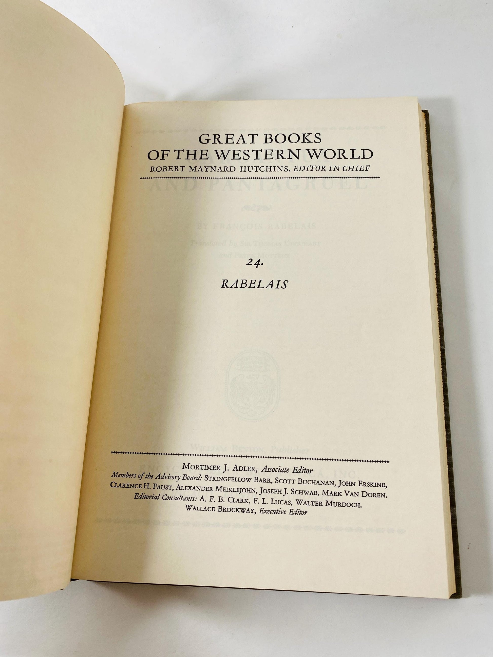 1958 Rabelais Works vintage Britannica Great books Gargantua and Pantagruel