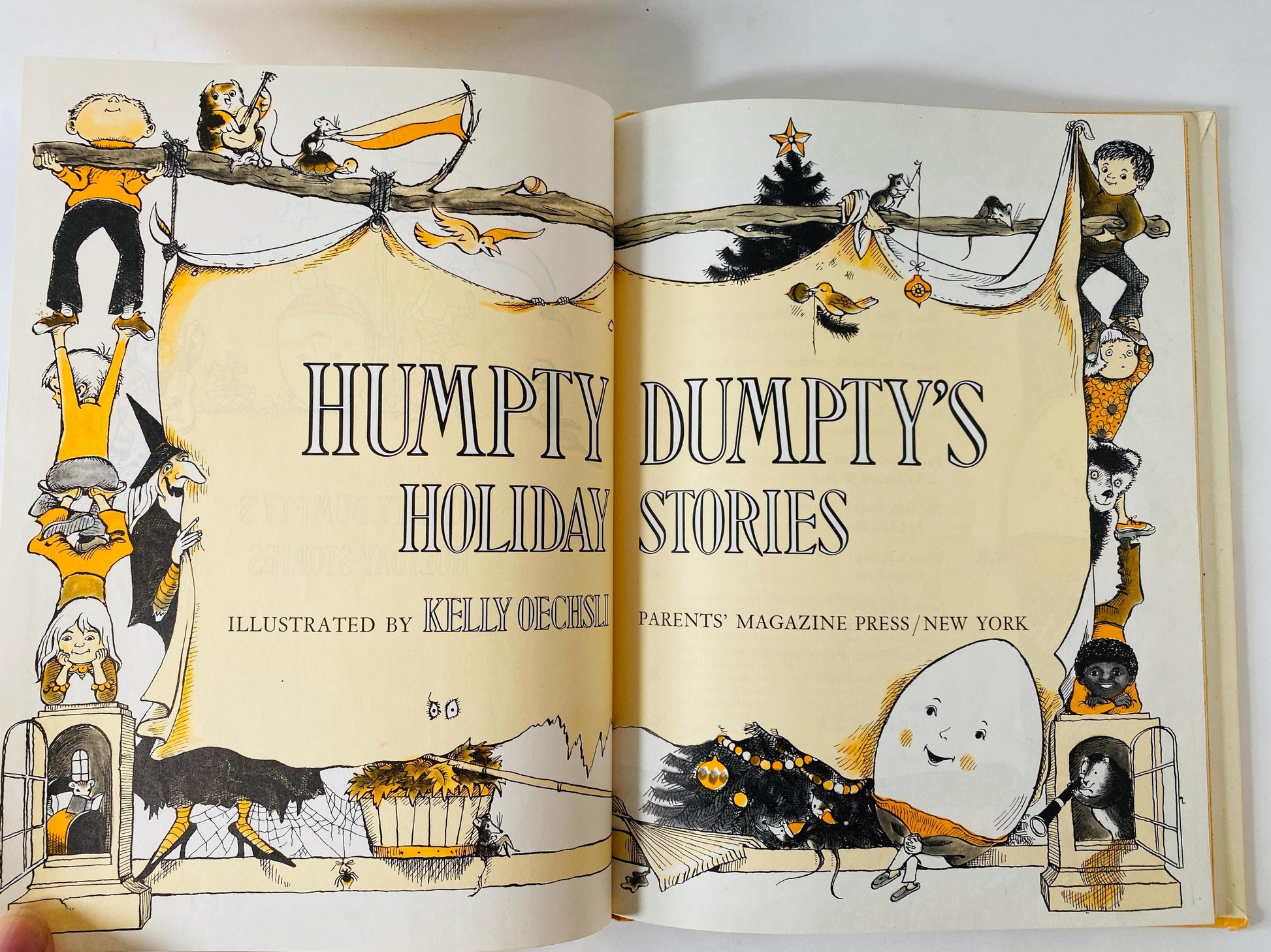 Humpty Dumpty's Holiday Stories vintage children's book illustrated by Kelly Oechsli circa 1973 Easter Groundhog Spring New Year Halloween