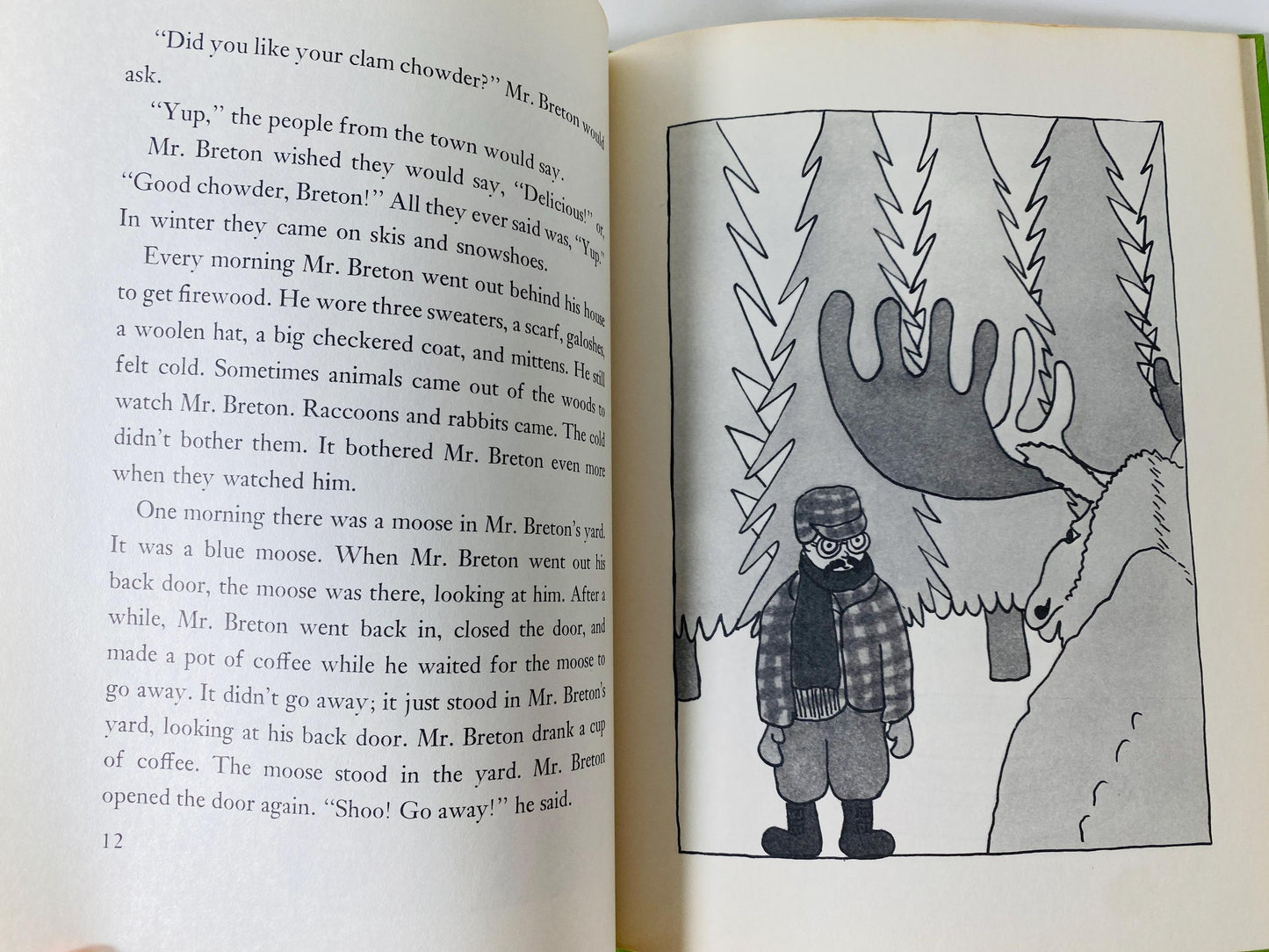Blue Moose vintage children's Weekly Reader book by Manus Pinkwater circa 1975 about a who serves as head waiter and cooks gourmet meals