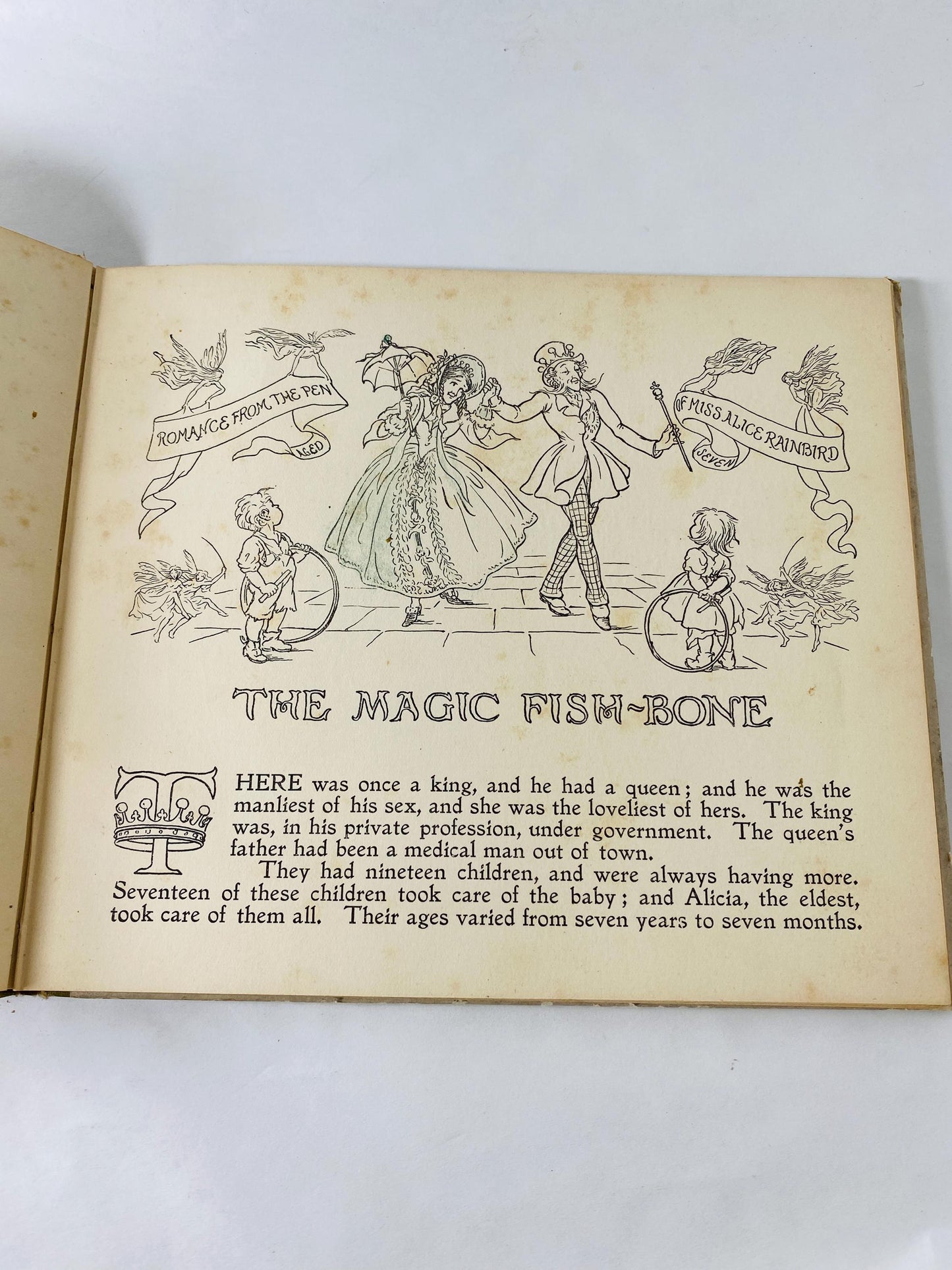 1920s Magic Fishbone vintage Charles Dickens illustrated antique Children’s Book Stocking stuffer children's gift.