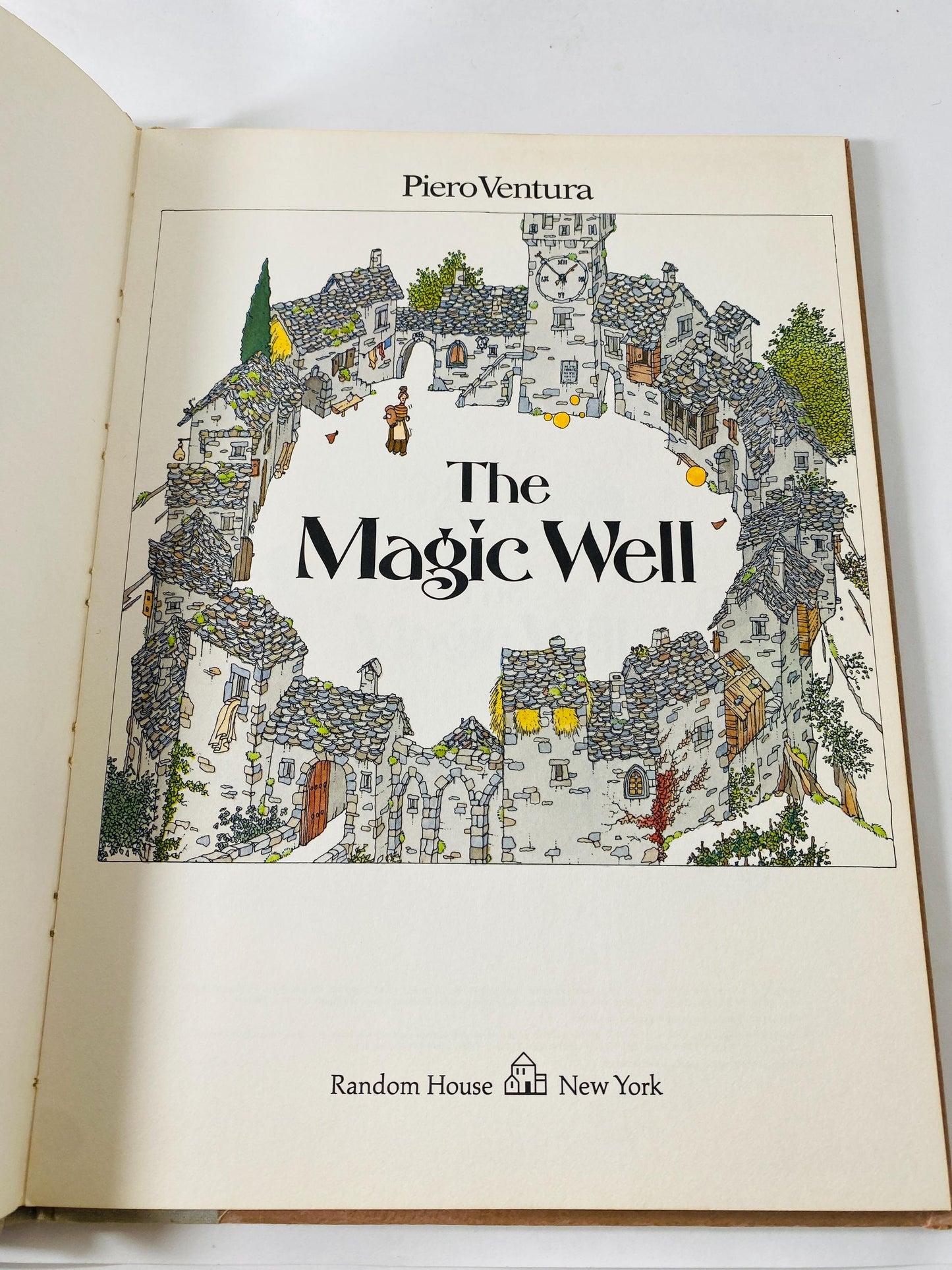 Magic Well vintage children's book by Piero Ventura circa 1976 with allegories book pipelines and industrialism. Data Centers