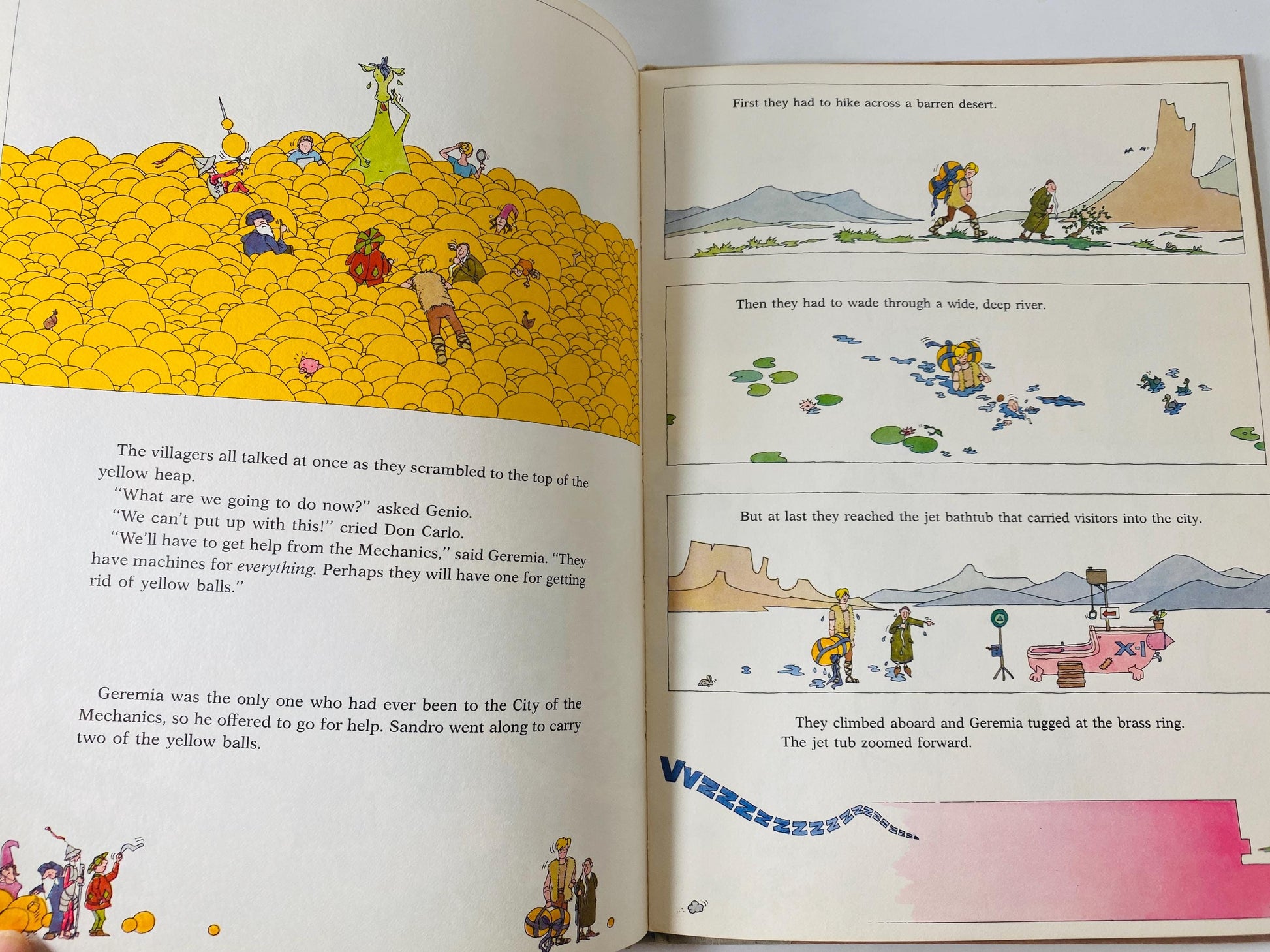 Magic Well vintage children's book by Piero Ventura circa 1976 with allegories book pipelines and industrialism. Data Centers