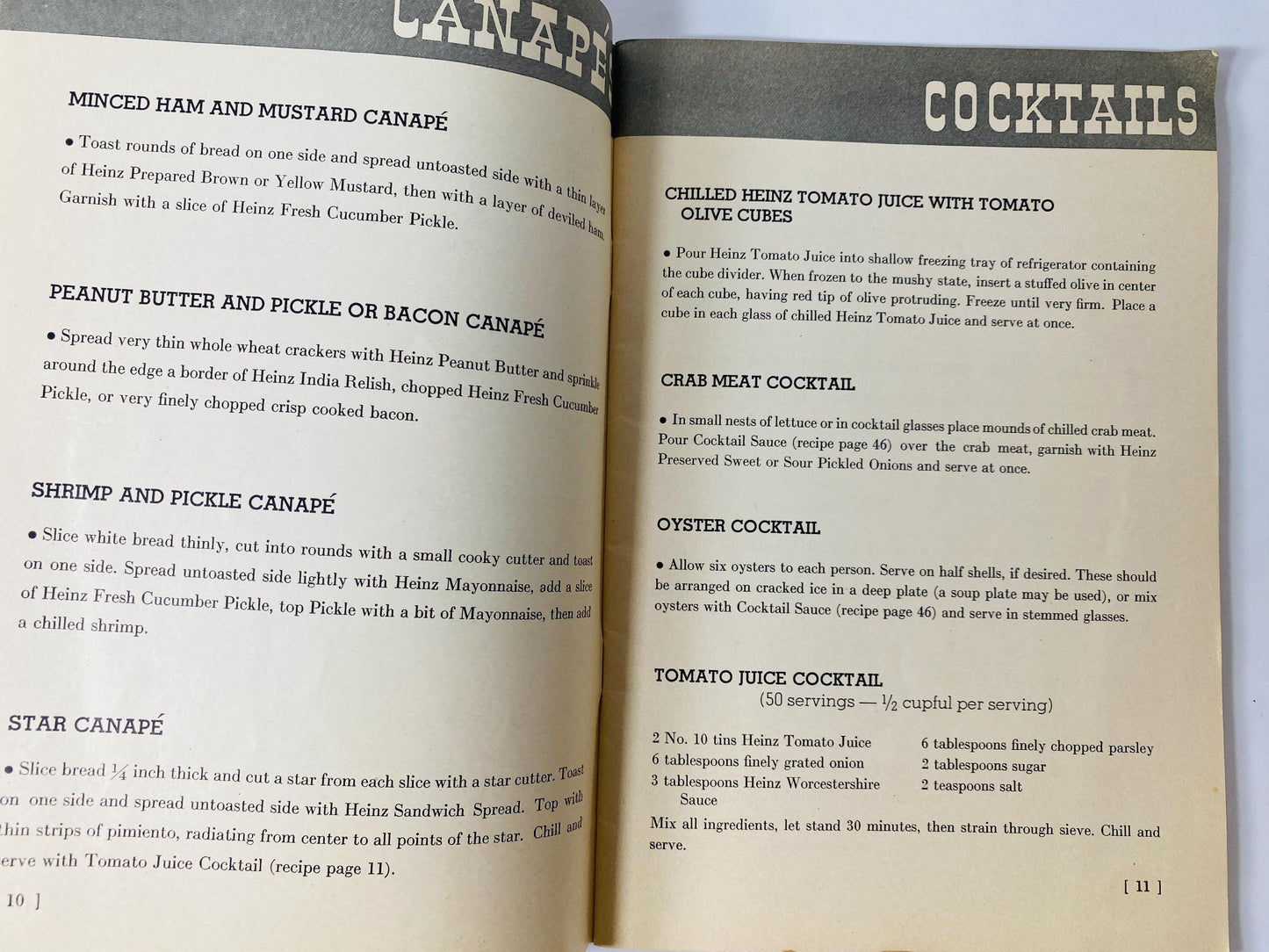 1937 Heinz Book of Quantity Recipes and Menus Vintage Advertising Cookbook Restaurant Recipes for 25–50