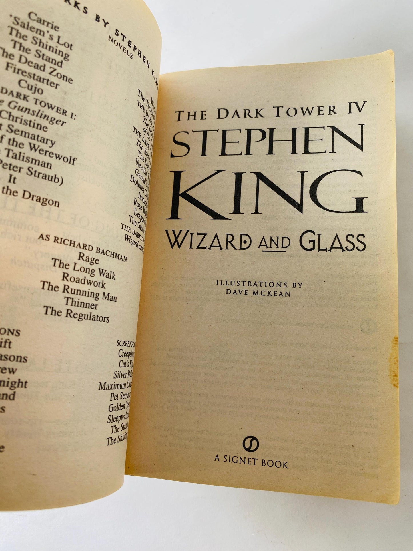 Wizard and Glass Dark Tower IV by Stephen King FIRST PRINTING vintage paperback book circa 1998 Horror goth emo