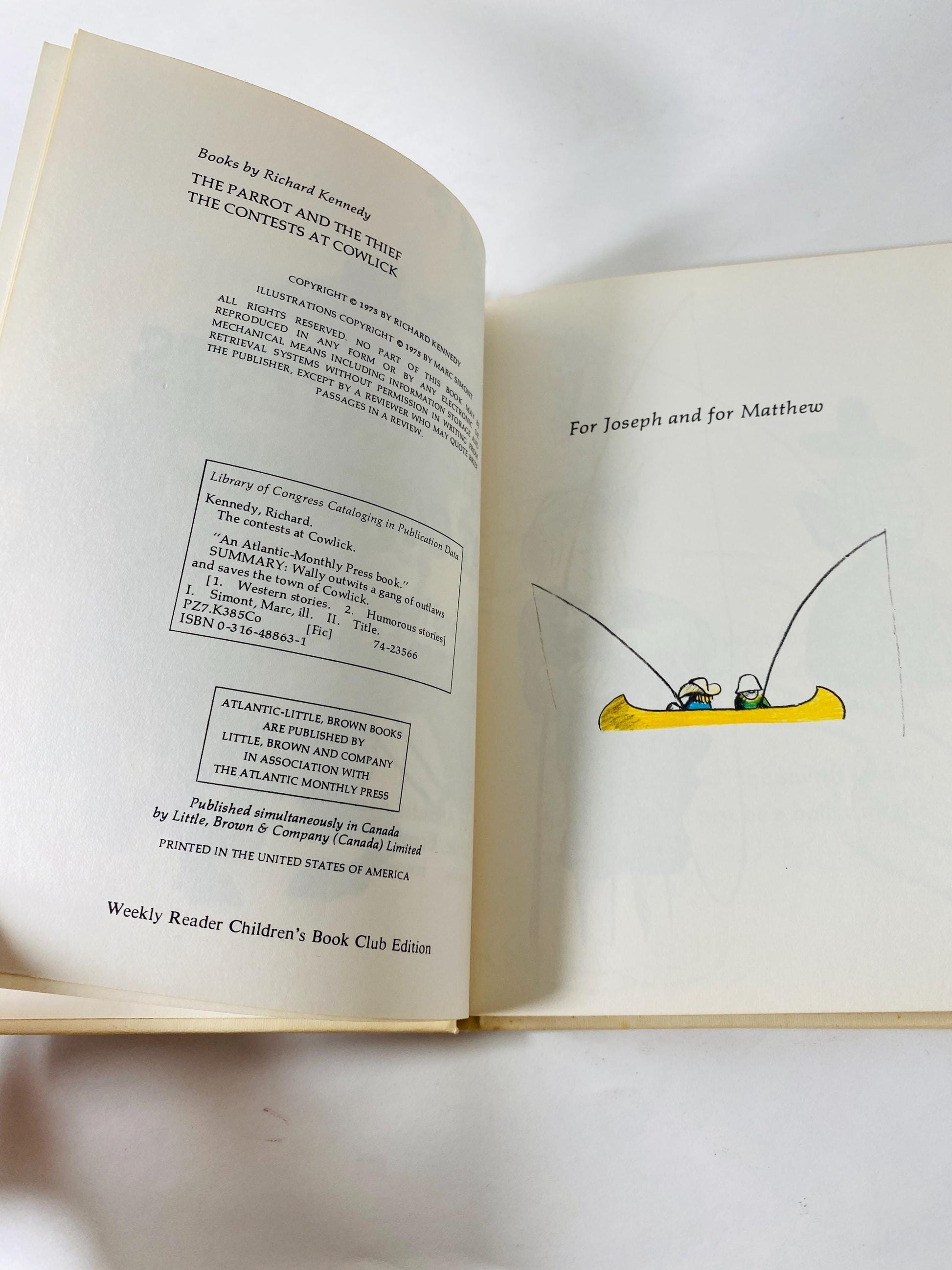 1974 Contests at Cowlick Vintage children's book about saving the town from a gang of outlaws