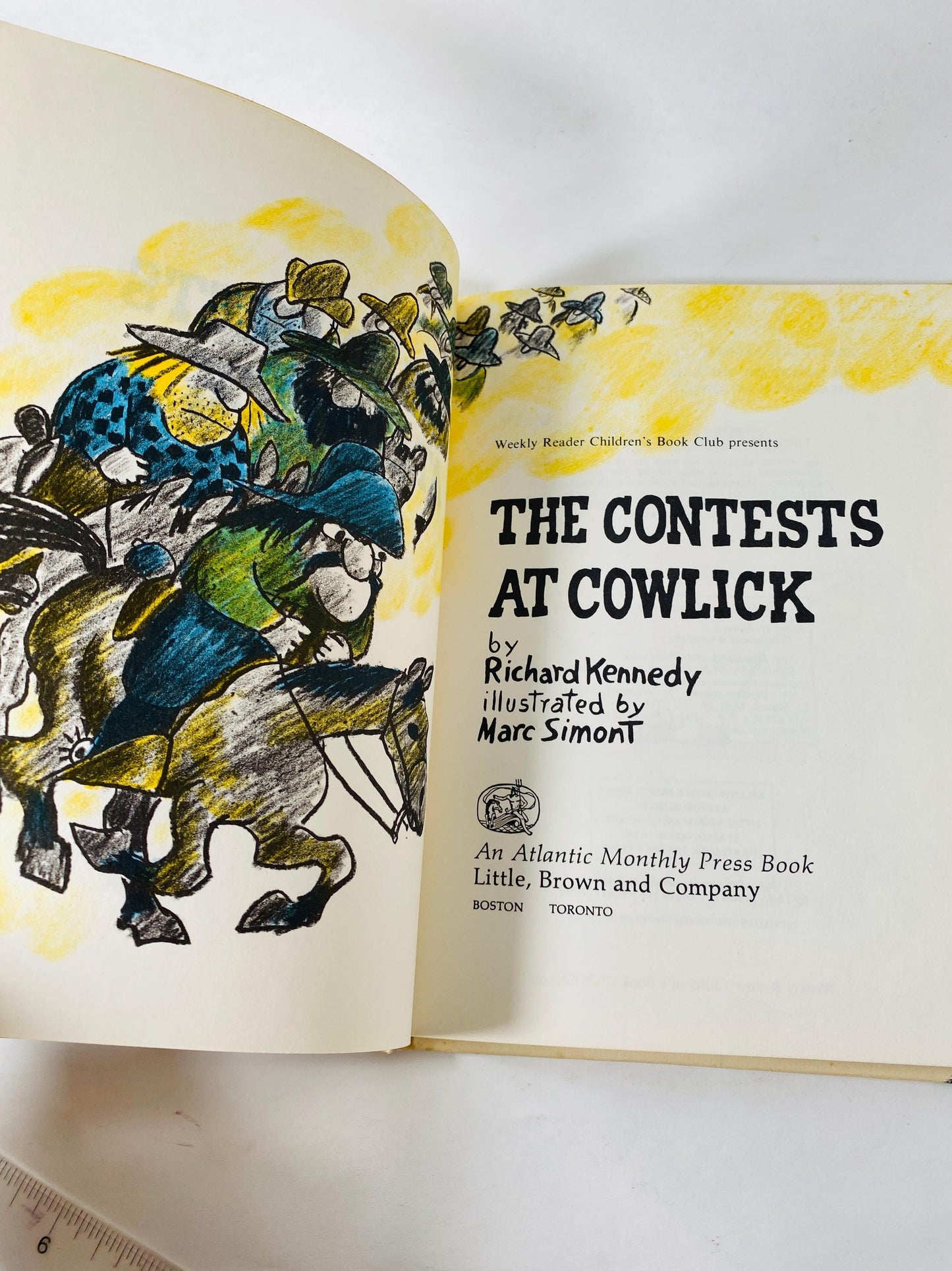 1974 Contests at Cowlick Vintage children's book about saving the town from a gang of outlaws
