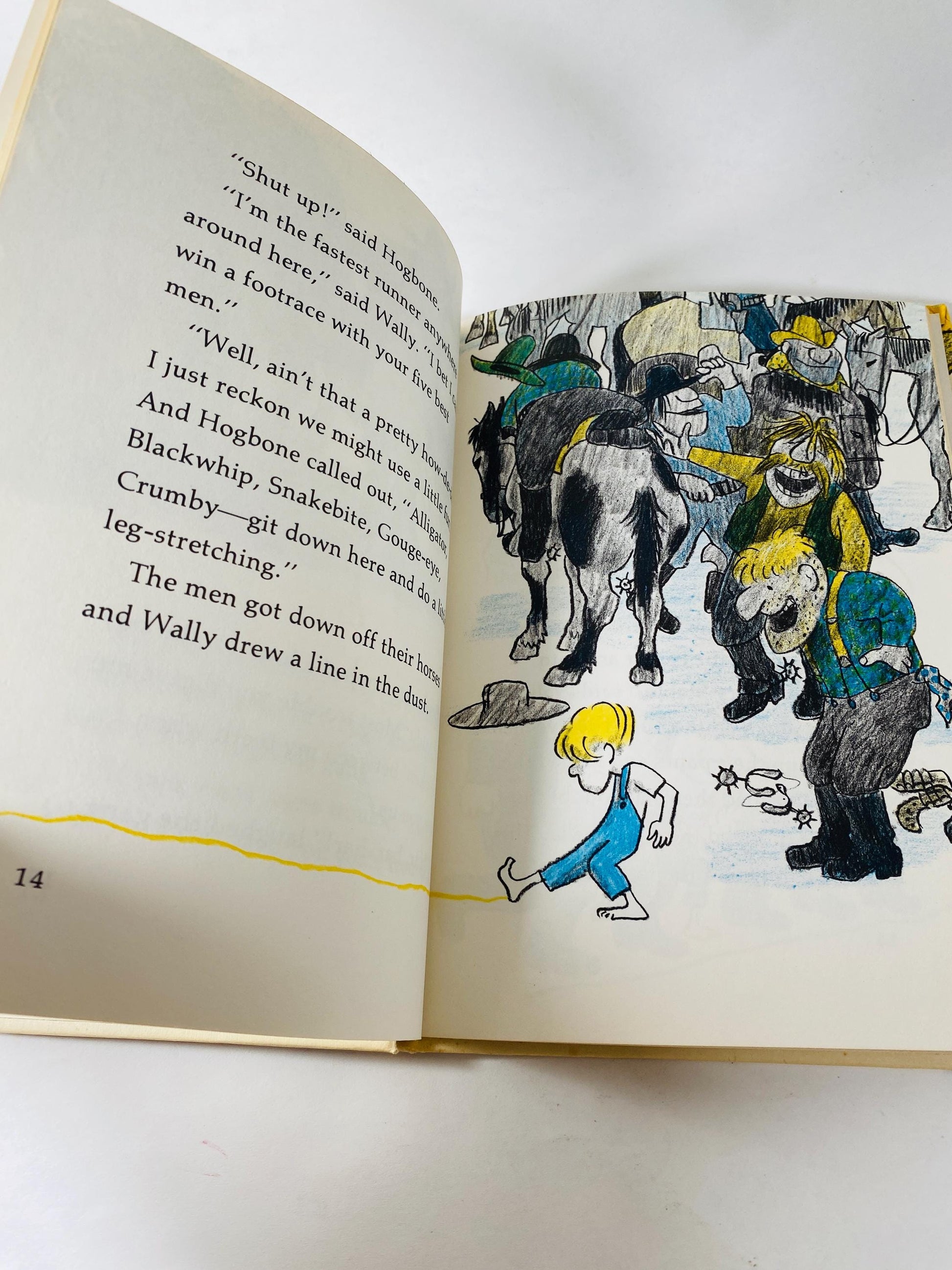 1974 Contests at Cowlick Vintage children's book about saving the town from a gang of outlaws