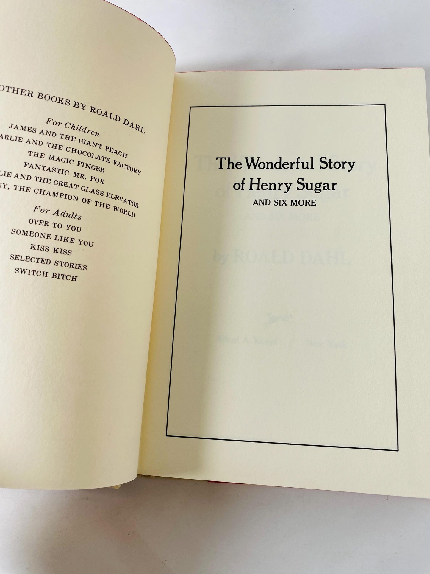 1977 FIRST EDITION vintage book by Roald Dahl Henry Sugar and Six More, First Printing Hardcover with Dust Jacket, Vintage Short Stories