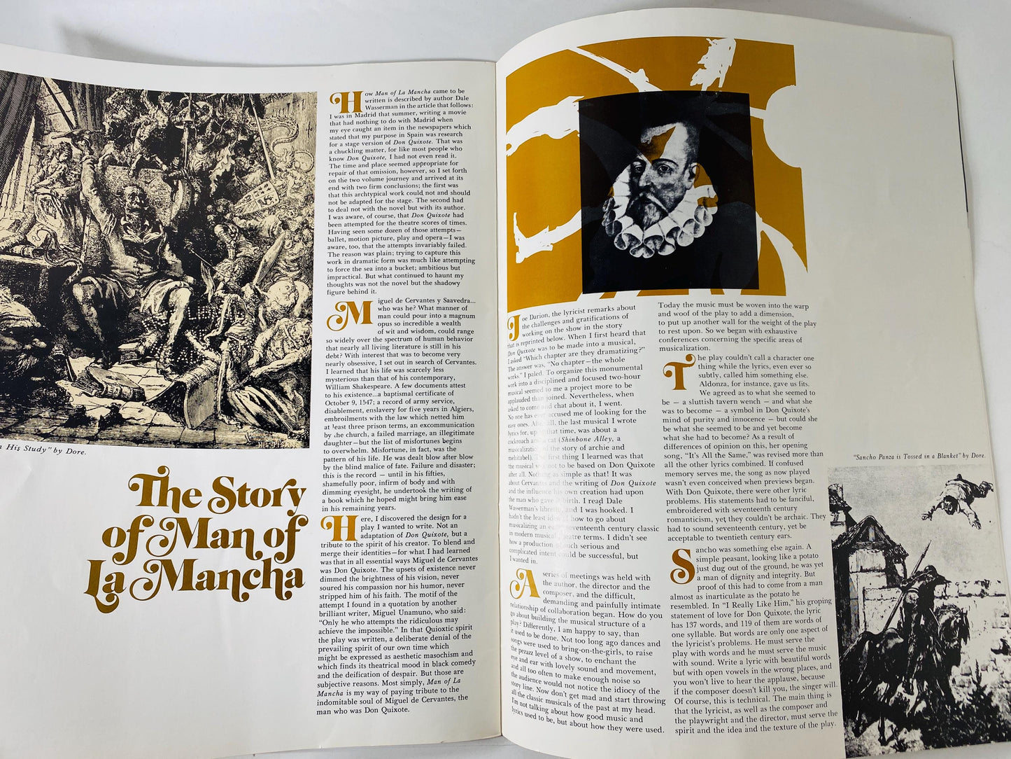1972 Man of La Mancha Souvenir Program Howard Keel Maura K Wedge Vintage Musical Theatre Broadway Tour Memorabilia Mod Cover Art