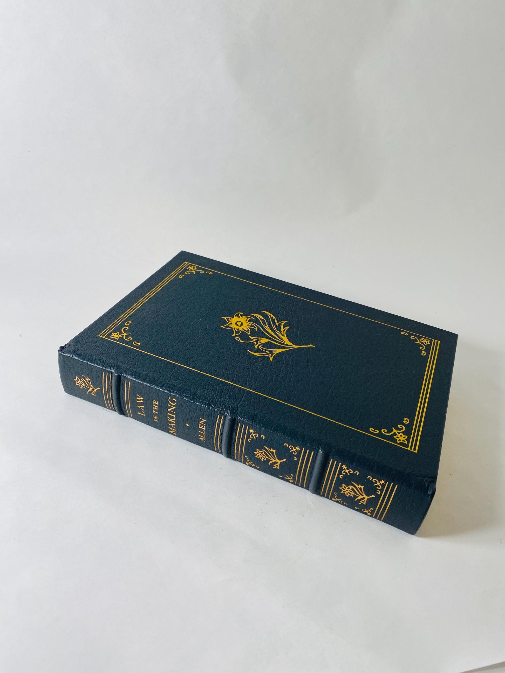Law in the Making by British legal scholar Sir Carleton Kemp Allen Leather Bound Legal Book with Gilt Pages Vintage Lawyer Gift