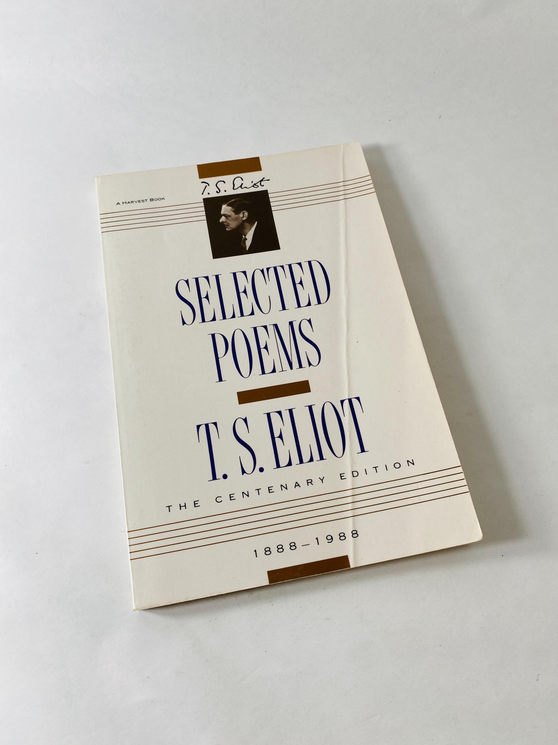 1971 TS Eliot vintage paperback book Selected Poems Love Song of J. Alfred Prufrock, Game of Chess, Waste Land, Hollow Men, Ash-Wednesday
