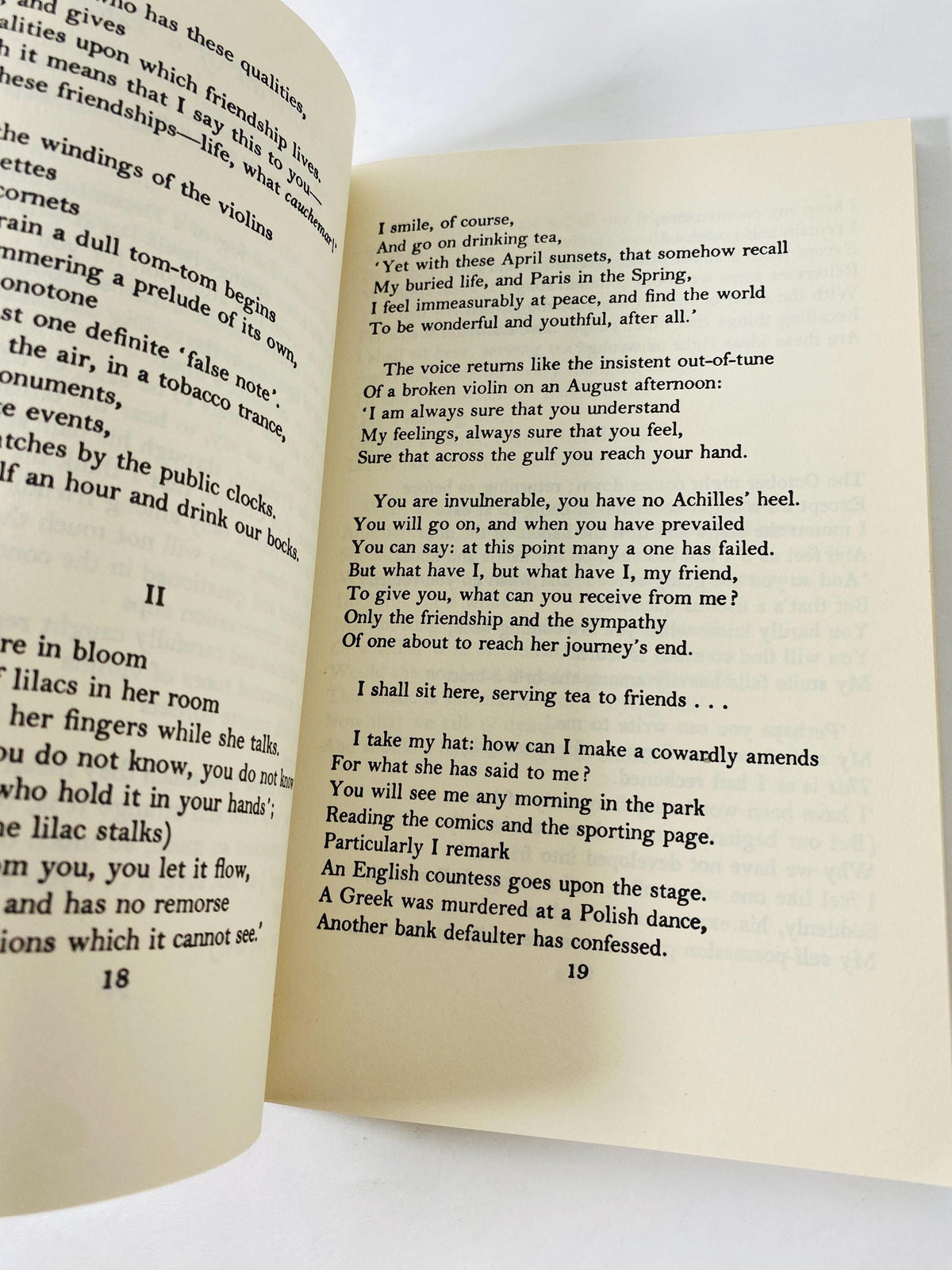 1971 TS Eliot vintage paperback book Selected Poems Love Song of J. Alfred Prufrock, Game of Chess, Waste Land, Hollow Men, Ash-Wednesday
