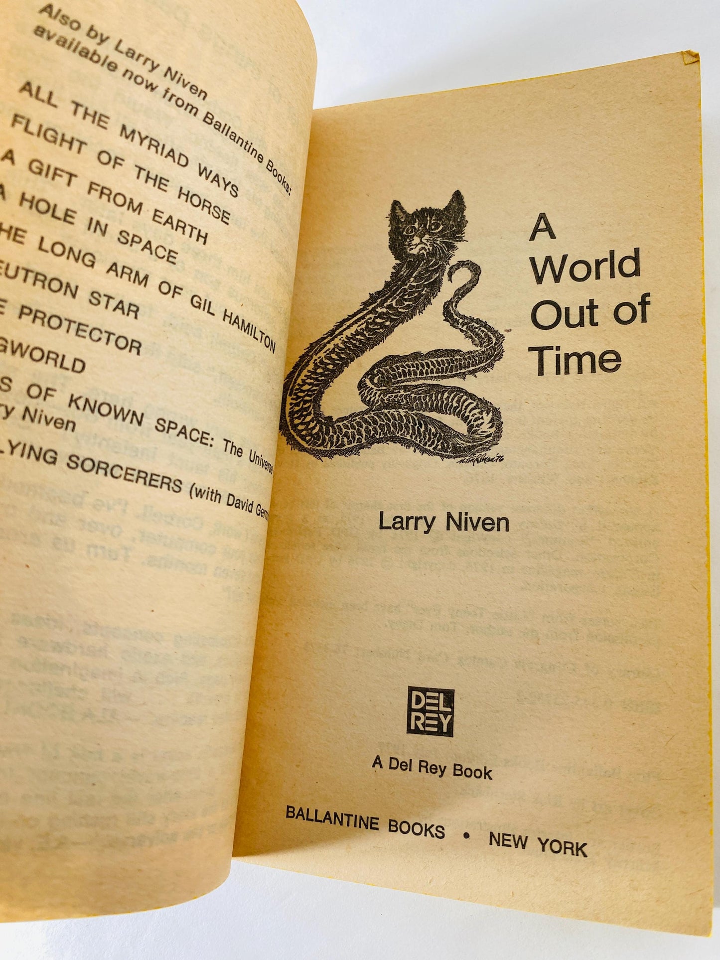 Vintage niche paperback book lot by Larry Niven set Known Space Tales, A Gift from Earth, A World Out of Time