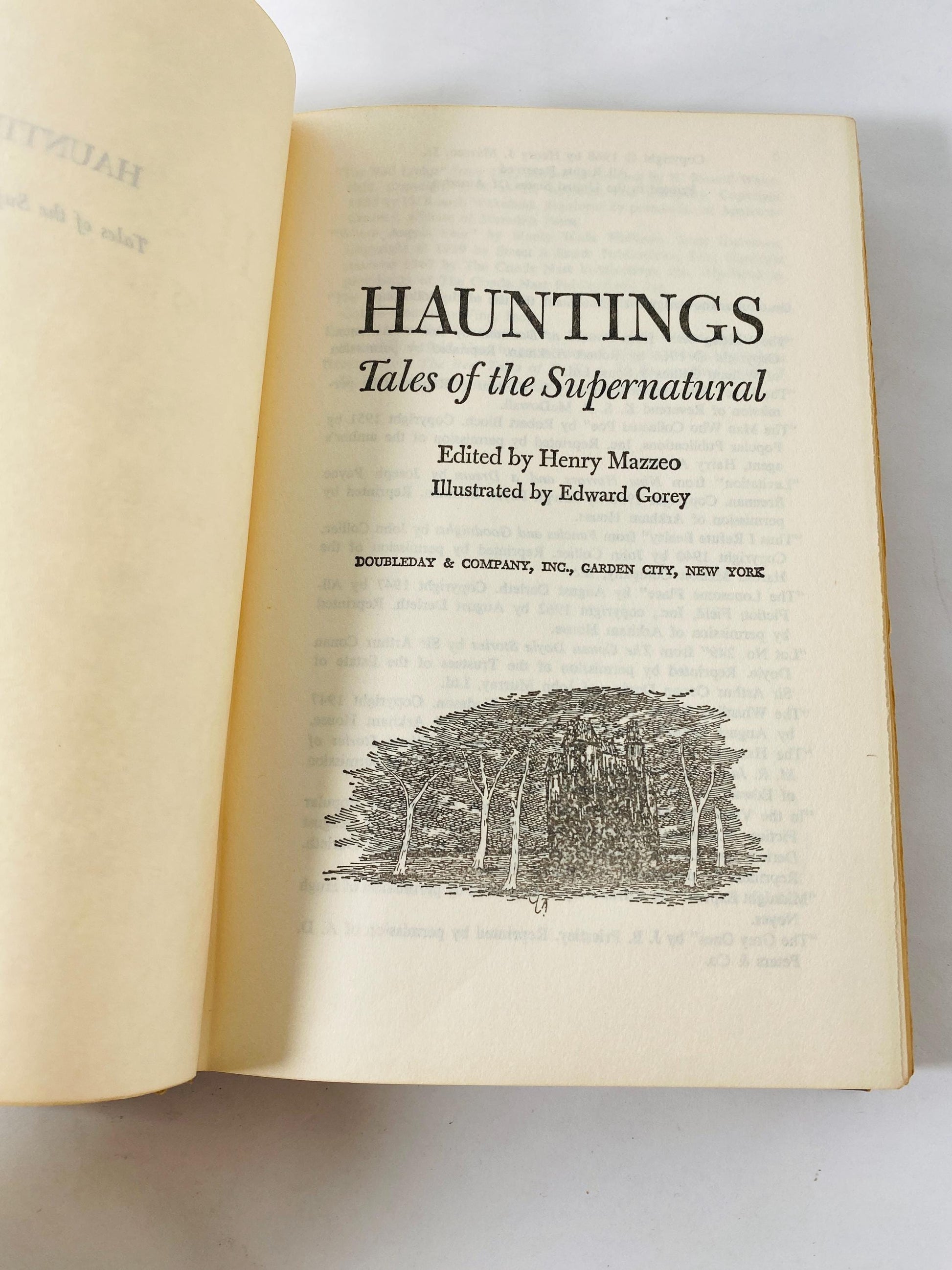 1968 Hauntings Tales of the Supernatural vintage book Edward Gorey Illustrations Ghost Story Anthology by Henry Mazzeo Halloween occult
