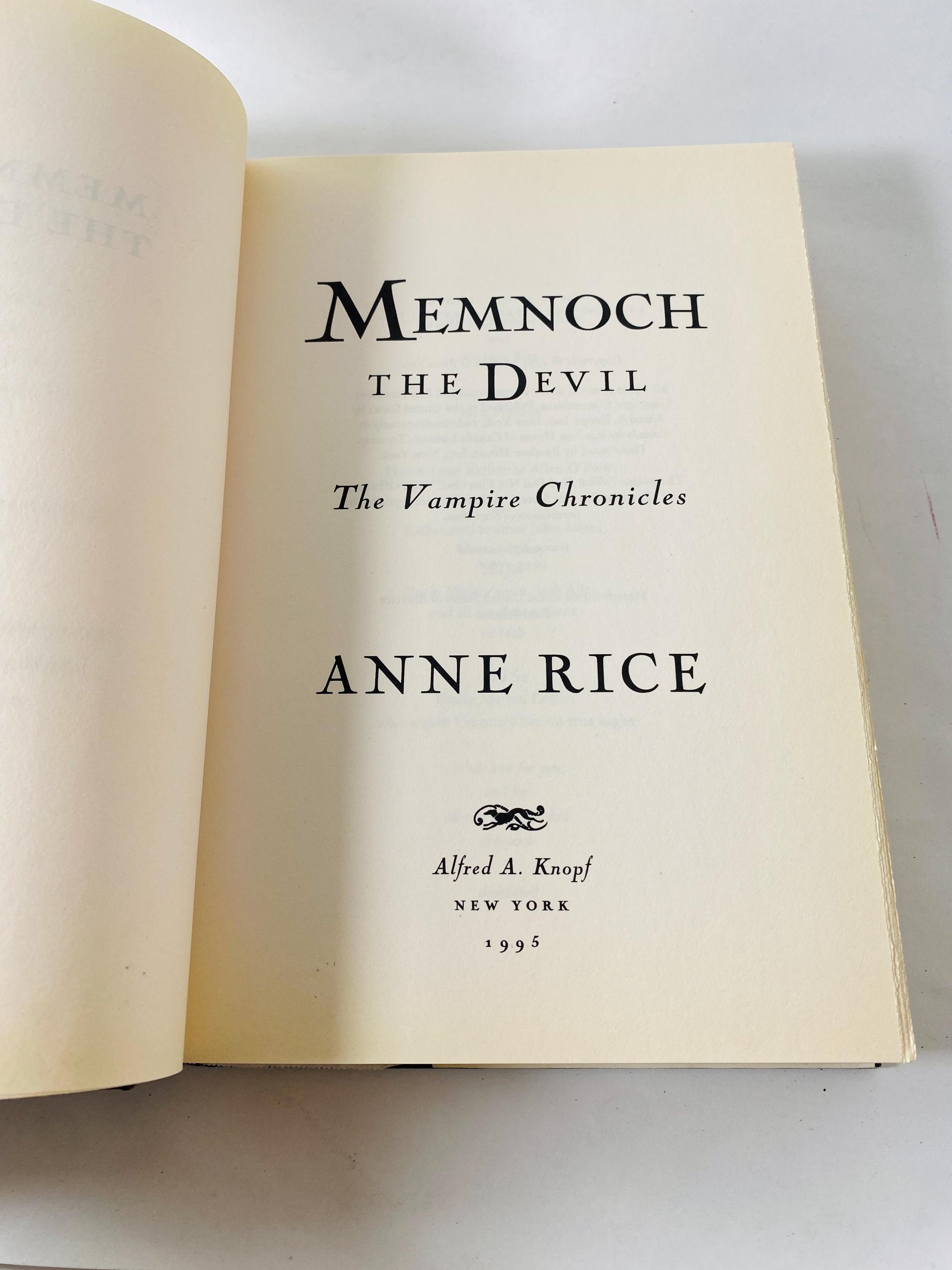 Memnoch the Devil by Anne Rice Vintage First Edition book circa 1995 Vampire horror. Black book decor. Lestat Collectible gift