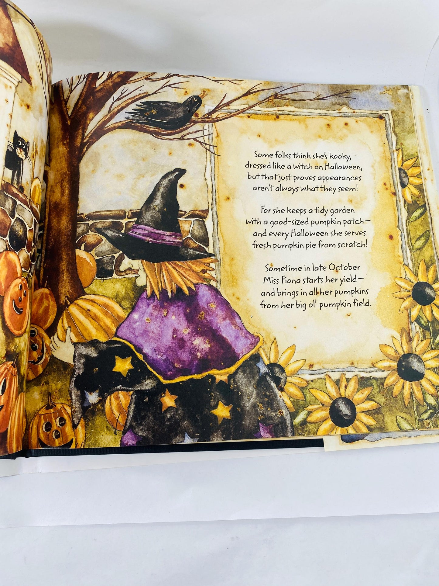 Miss Fiona's Stupendous Pumpkin Pies by Mark Moulton illustrated by Karen Crouch Vintage FIRST PRINTING children's Halloween witch decor.
