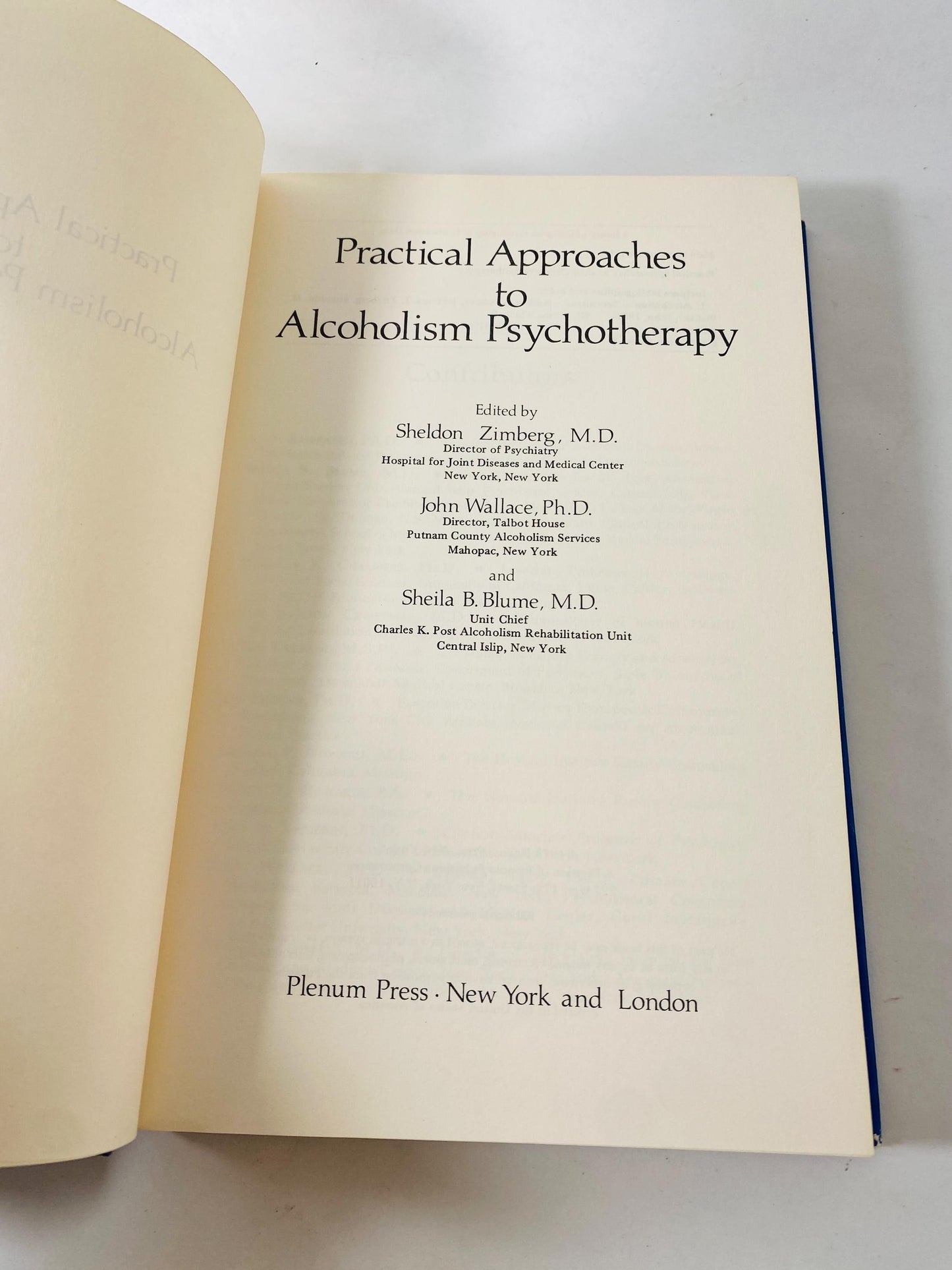Alcoholics Psychotherapy vintage book by Zimberg FIRST EDITION circa 1978 AA collector vintage book gift