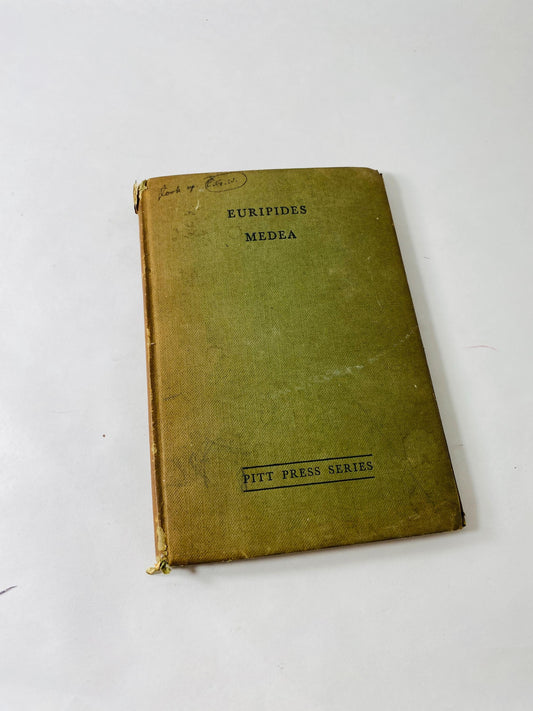 Vintage Cambridge University edition of Medea of Euripides, edited by Clinton E. S. Headlam circa 1949 Vintage book gift decor. Greek