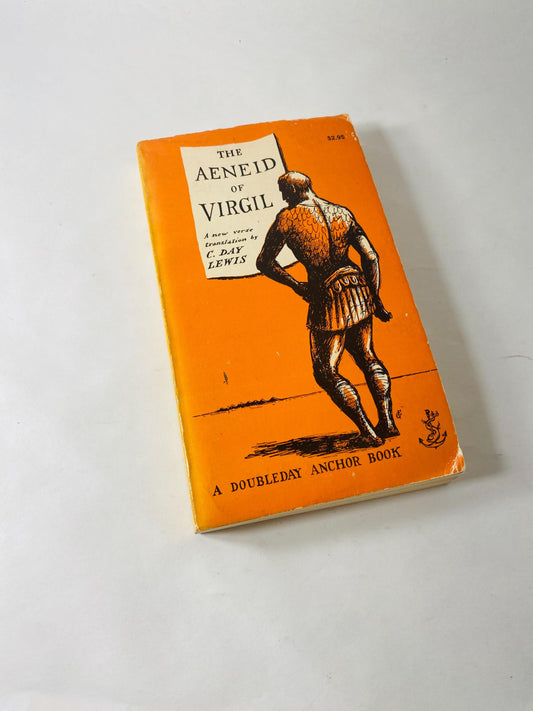 Aenid of Virgil vintage paperback book circa 1953 with cover illustrated by Edward Gorey DoubleDay Anchor edition Mythology philosophy