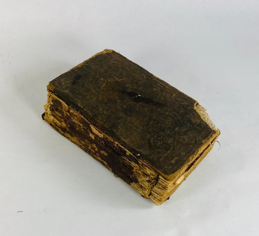 1866 American German New Testament antique leather pocket bible 19th Century Christian Small Religious Book post Civil War