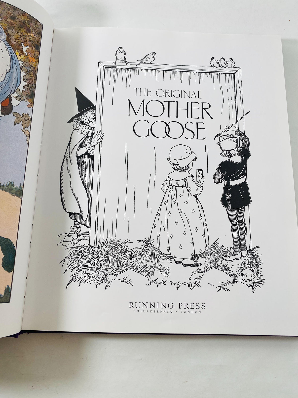 Real Mother Goose LARGE vintage book illustrated circa 1992 by Blanche Fisher Wright children's Fairy Tales Bedtime stories porch