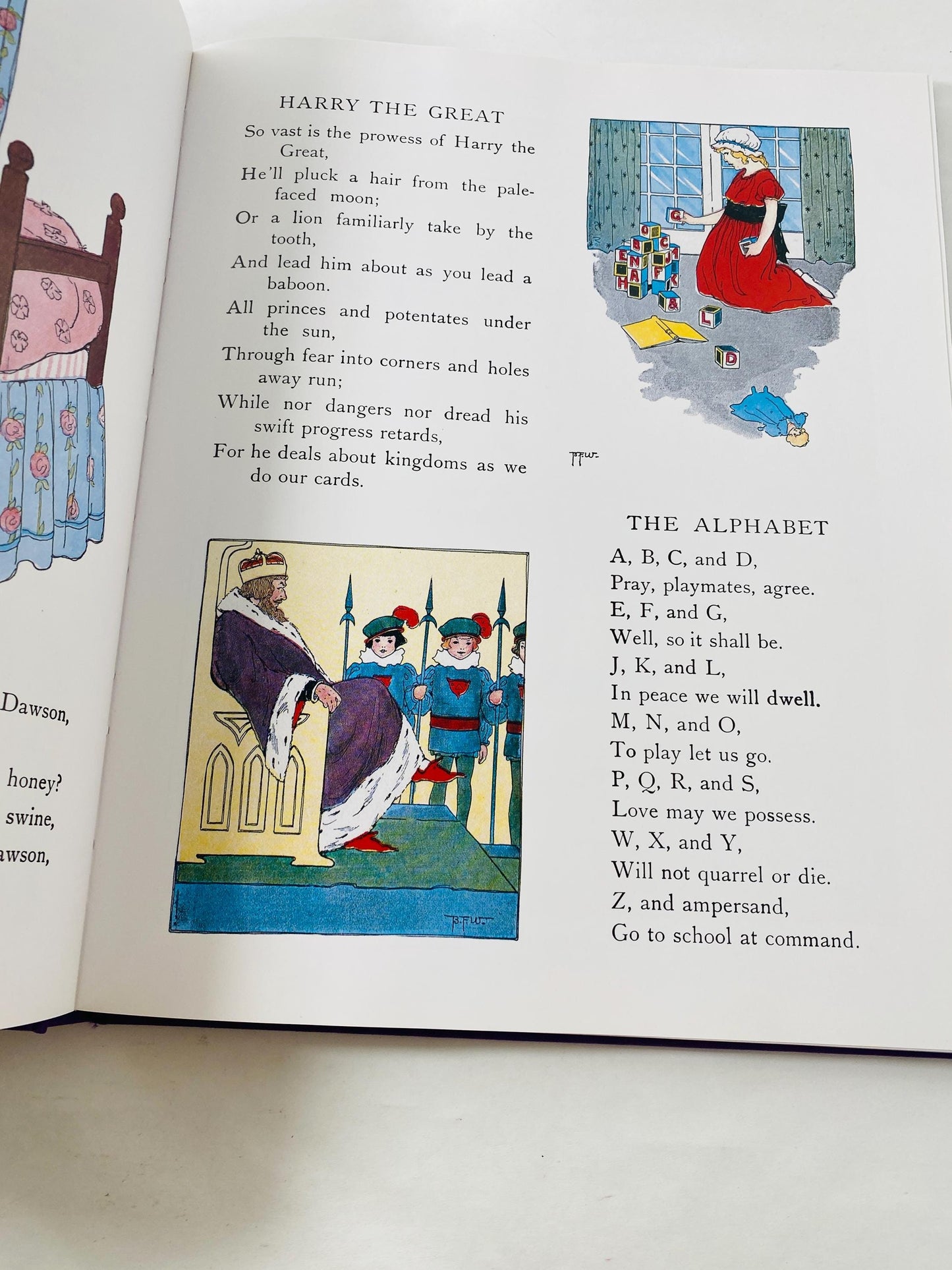 Real Mother Goose LARGE vintage book illustrated circa 1992 by Blanche Fisher Wright children's Fairy Tales Bedtime stories porch
