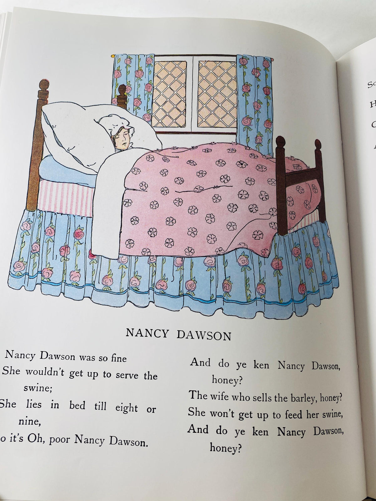 Real Mother Goose LARGE vintage book illustrated circa 1992 by Blanche Fisher Wright children's Fairy Tales Bedtime stories porch